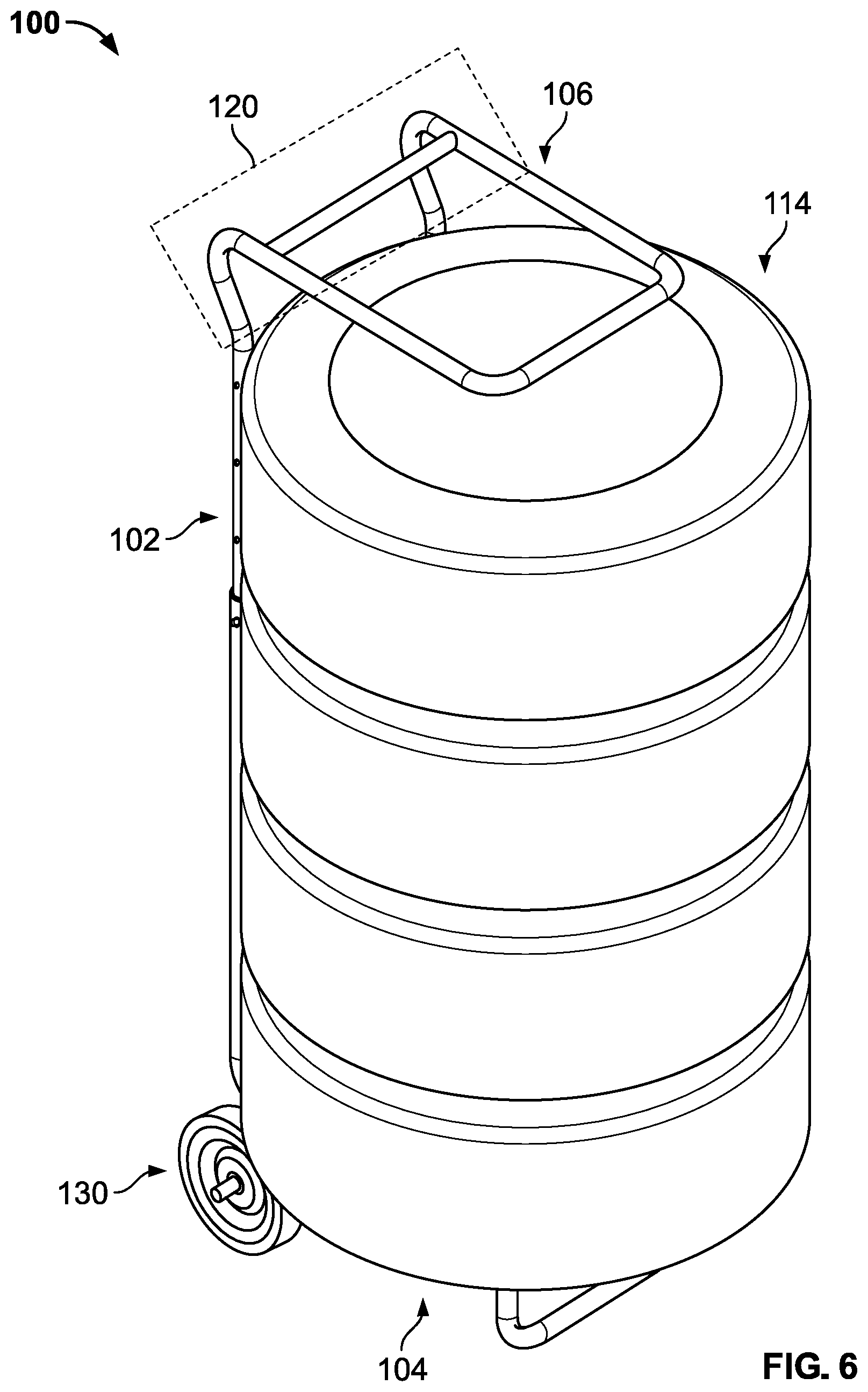 Patent US12103575 Figure 6 – Wheel storage apparatus and kit