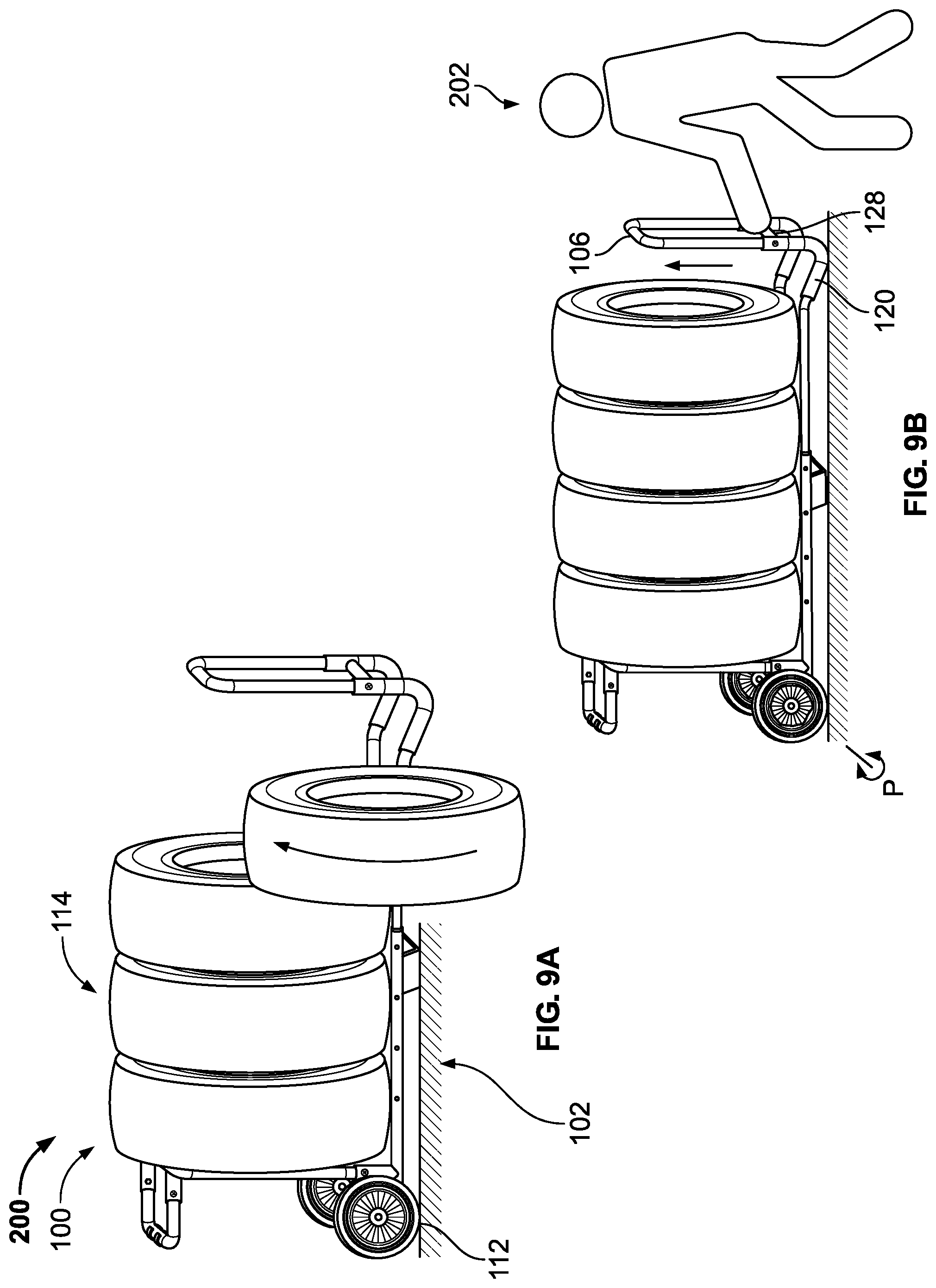 Patent US12103575 Figure 9 – Wheel storage apparatus and kit