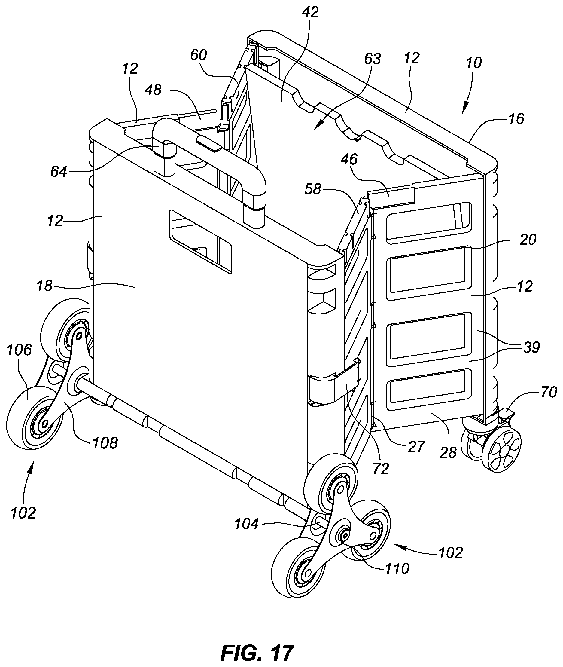 Patent US12103576 Figure 17 – Stackable collapsible carts