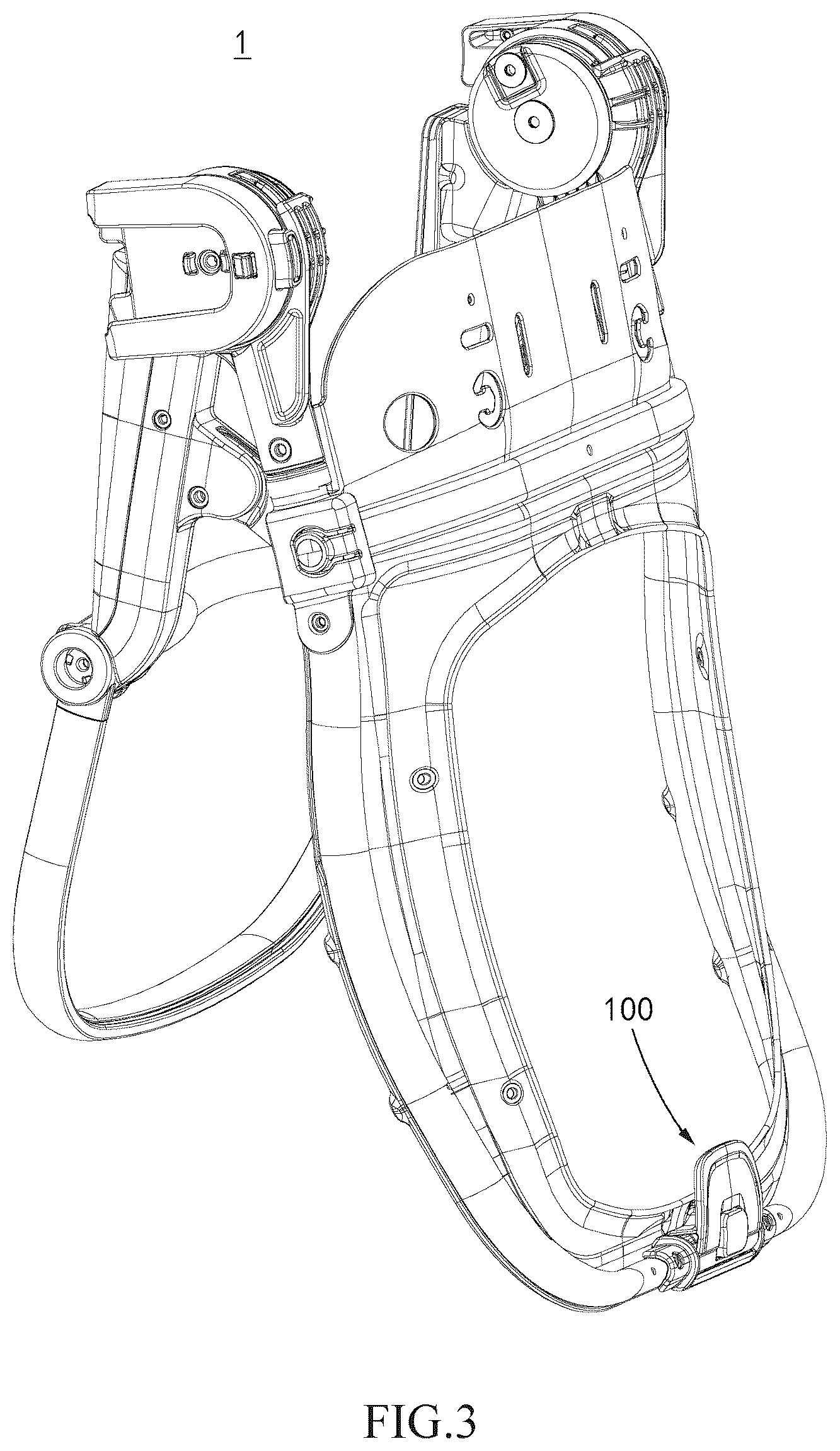 Patent US12103580 Figure 3 – Folding handle, folding device, child stroller seat and child stroller