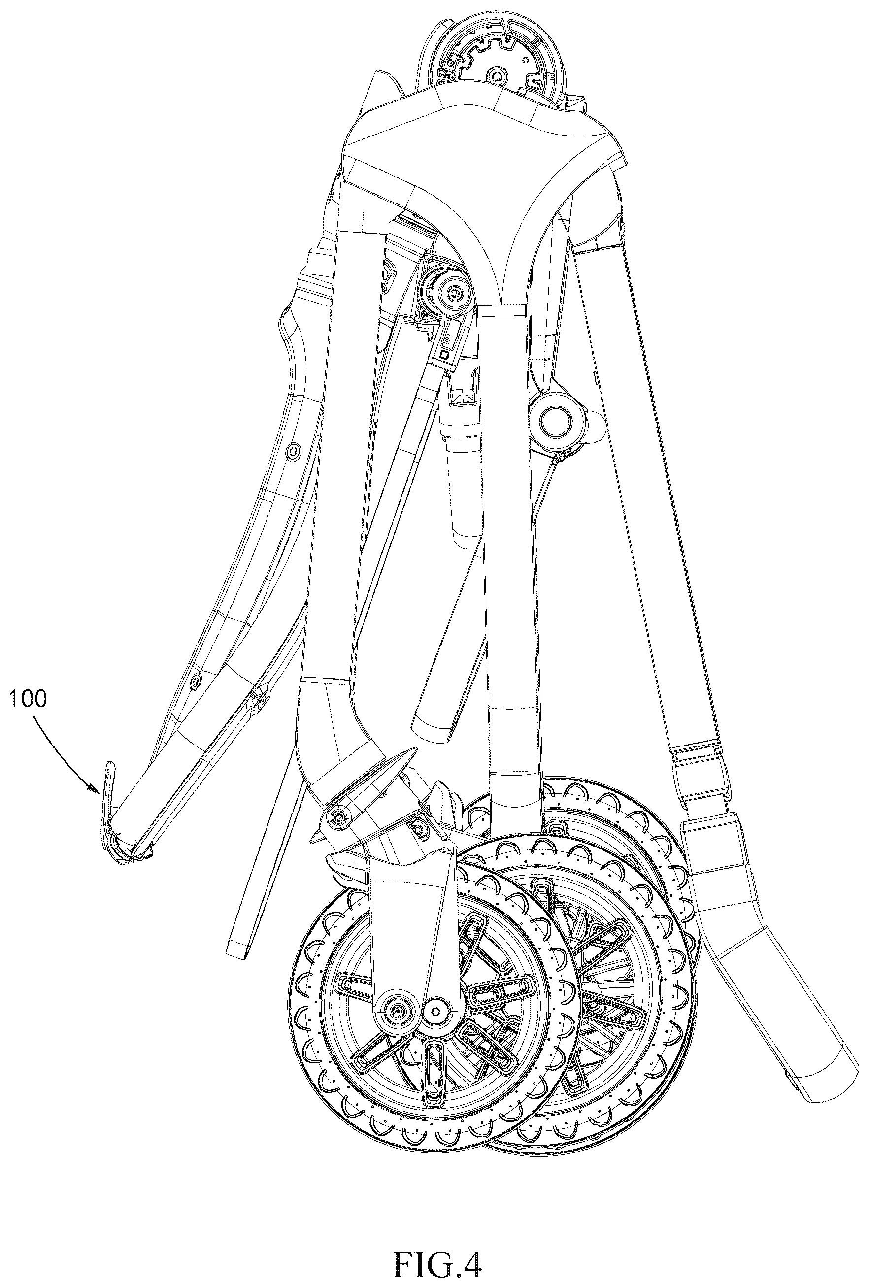 Patent US12103580 Figure 4 – Folding handle, folding device, child stroller seat and child stroller