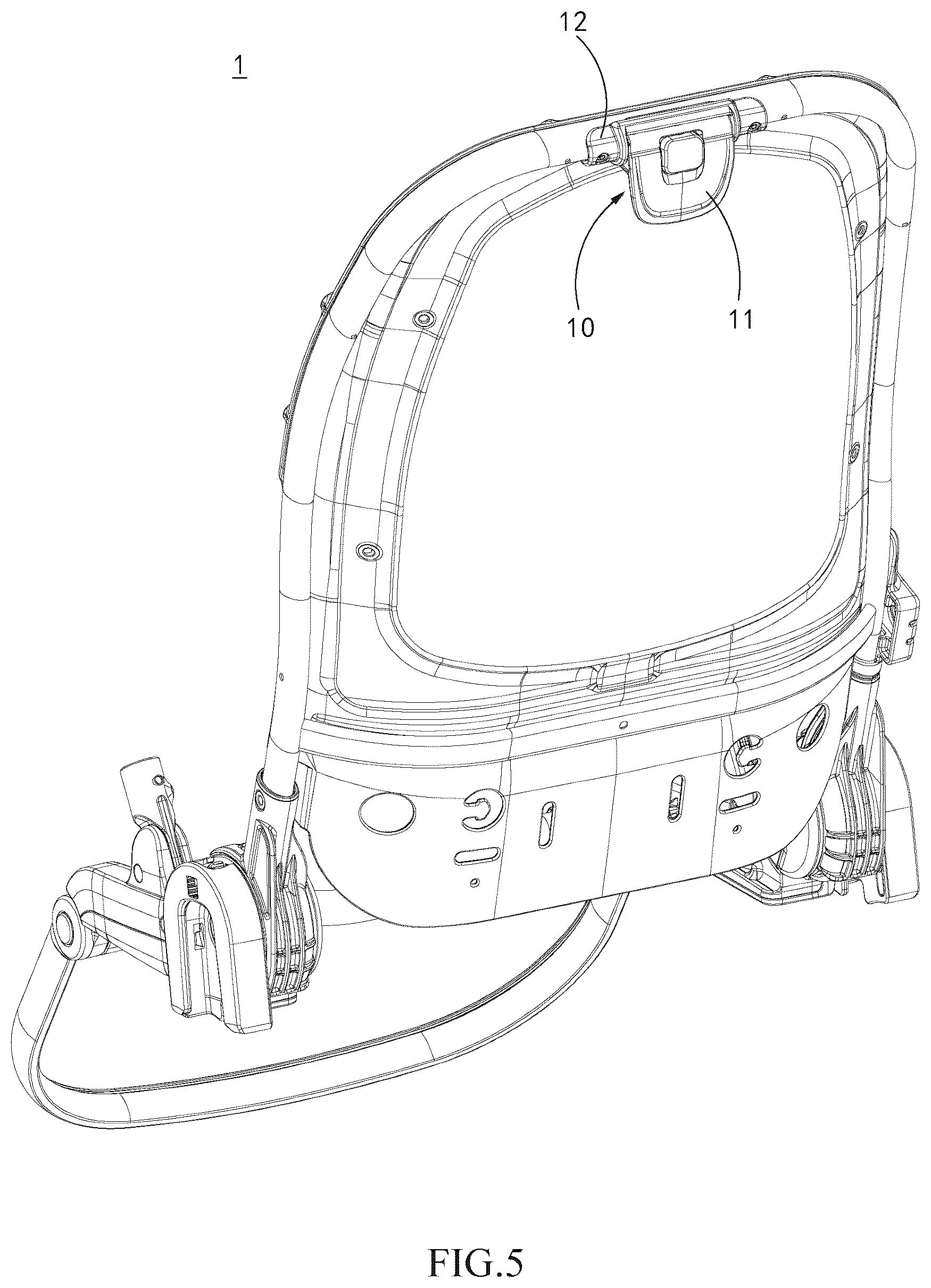 Patent US12103580 Figure 5 – Folding handle, folding device, child stroller seat and child stroller