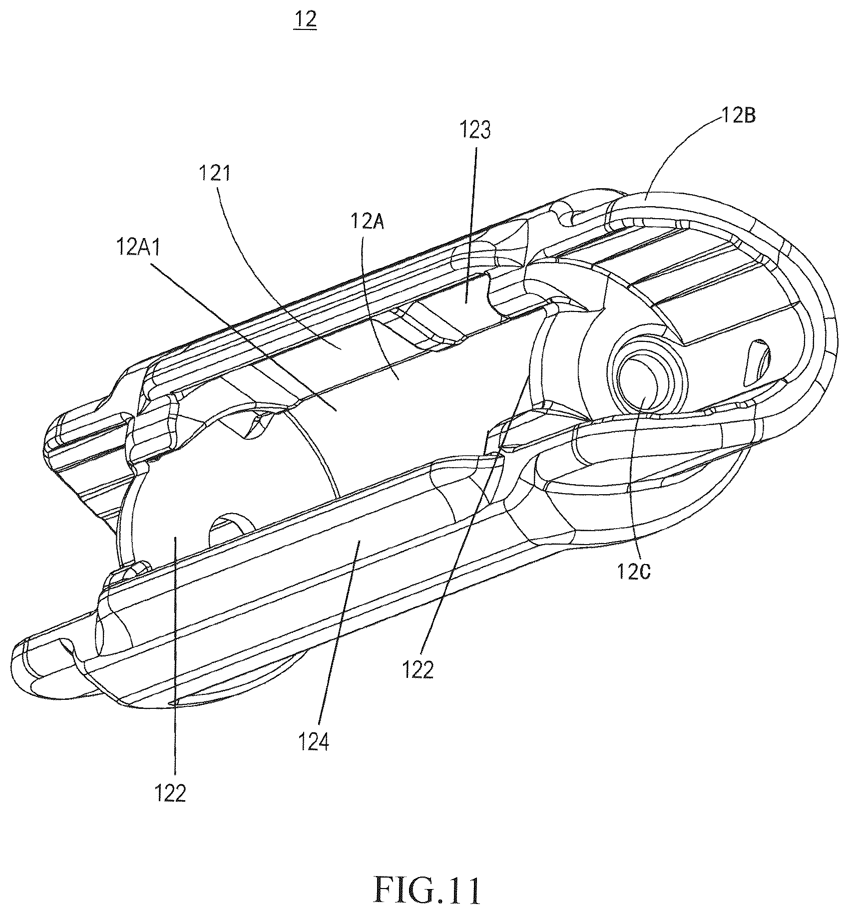 Patent US12103580 Figure 12 – Folding handle, folding device, child stroller seat and child stroller