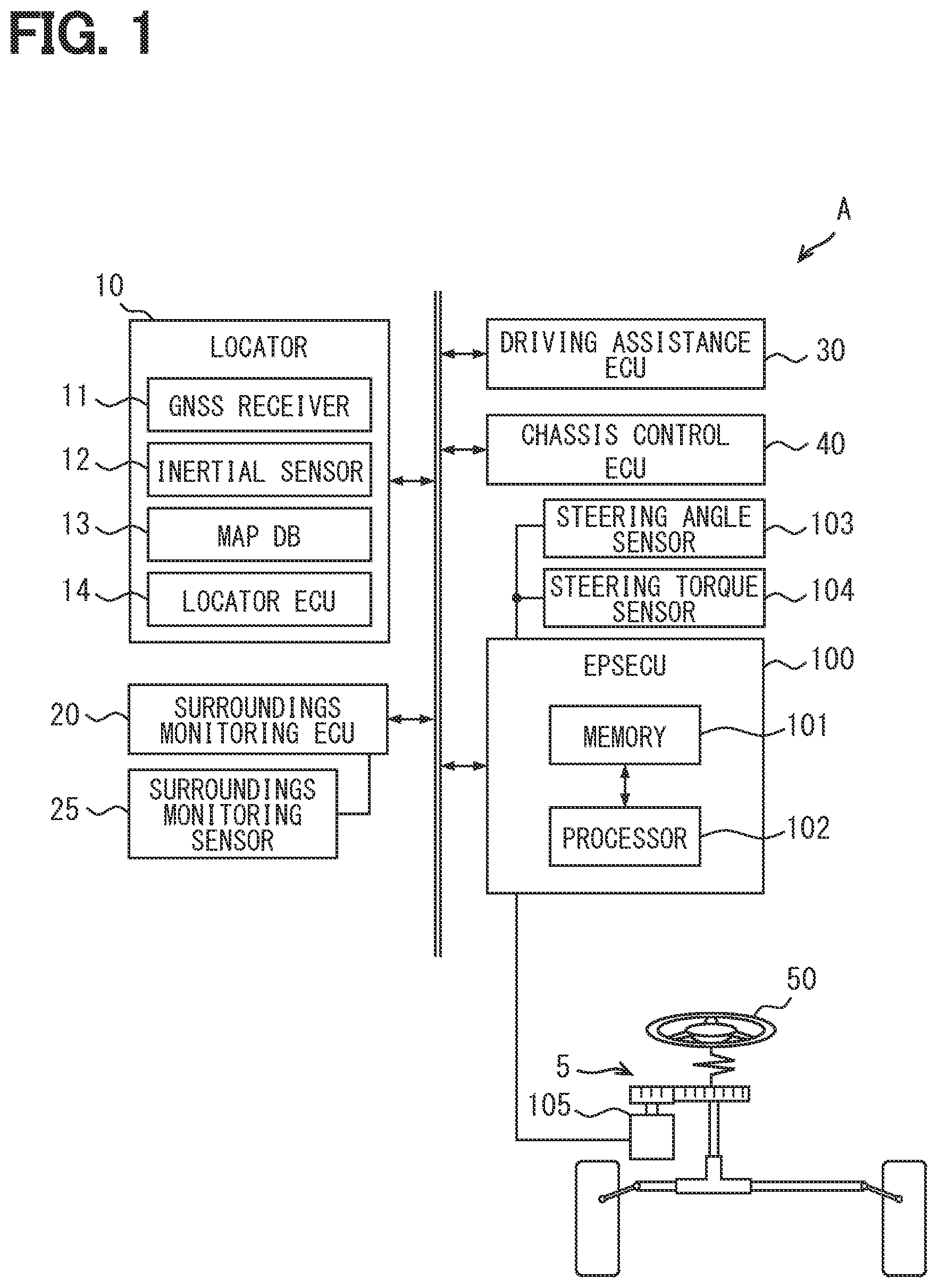 Patent US12103585 Figure 1 – Steering control device, steering control method, and computer program product