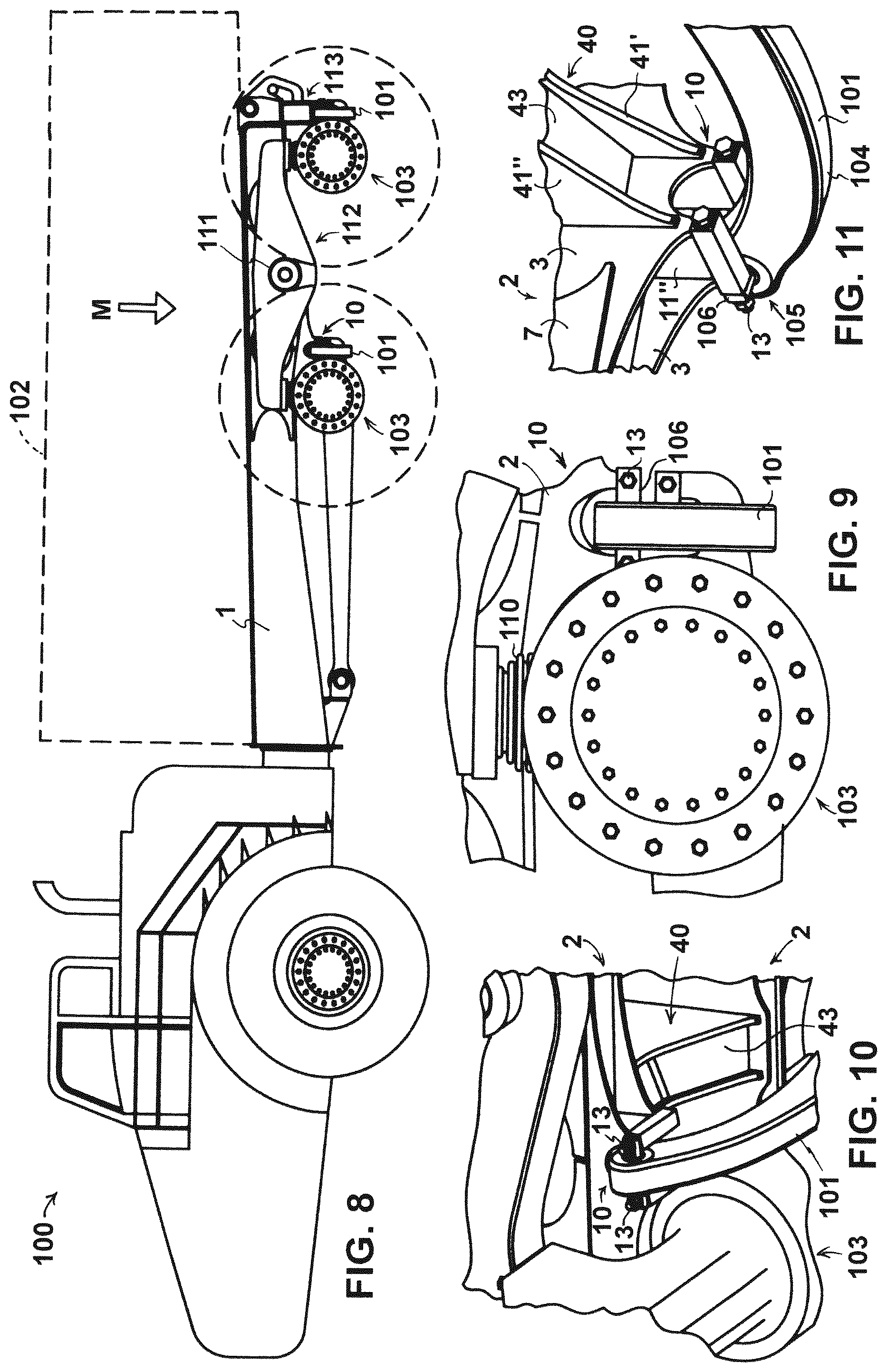 Patent US12103587 Figure 4 – Vehicle chassis having twin walled beams with suspension mounting structure