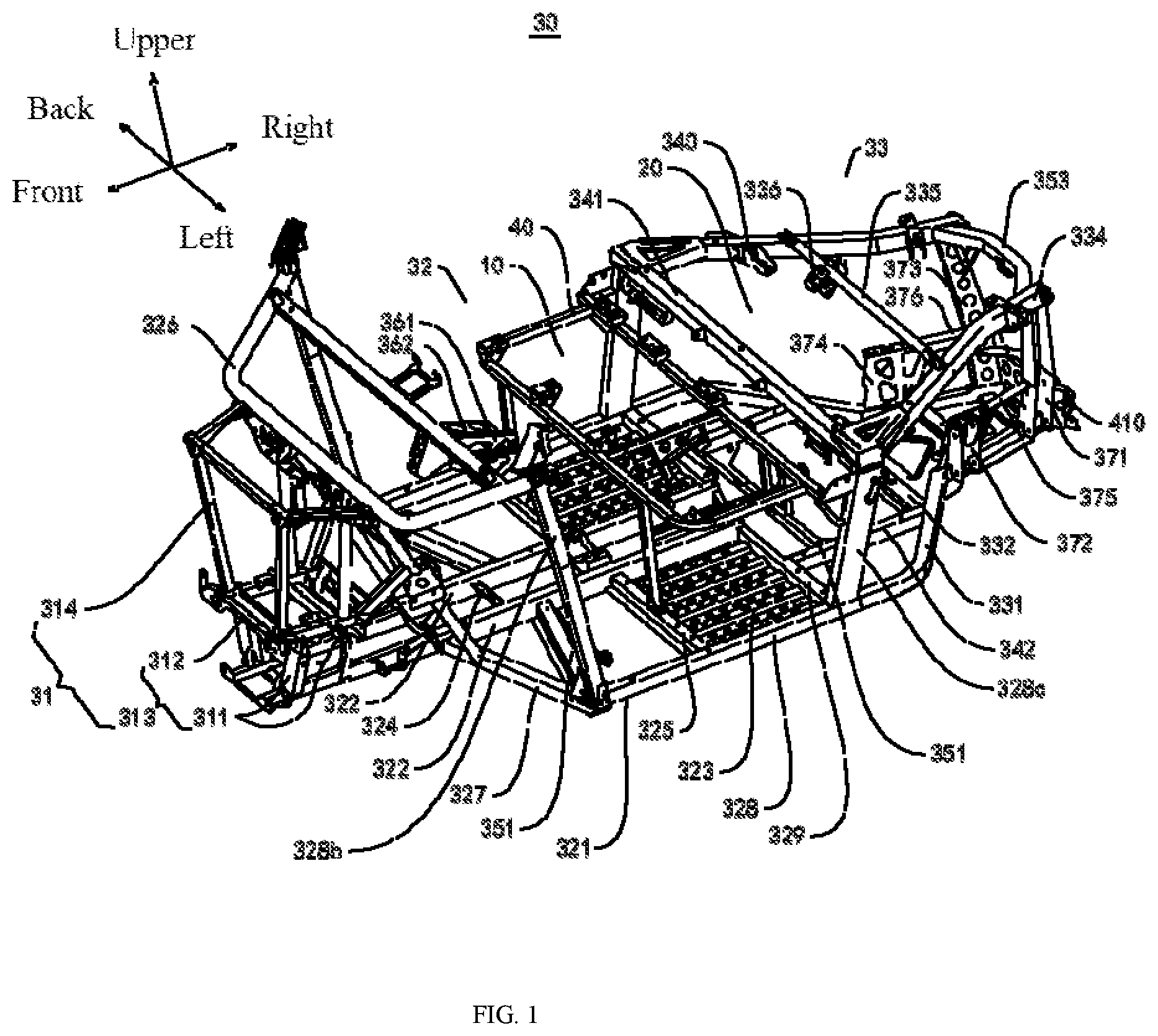 Patent US12103589 Figure 1 – All-terrain vehicle and body thereof