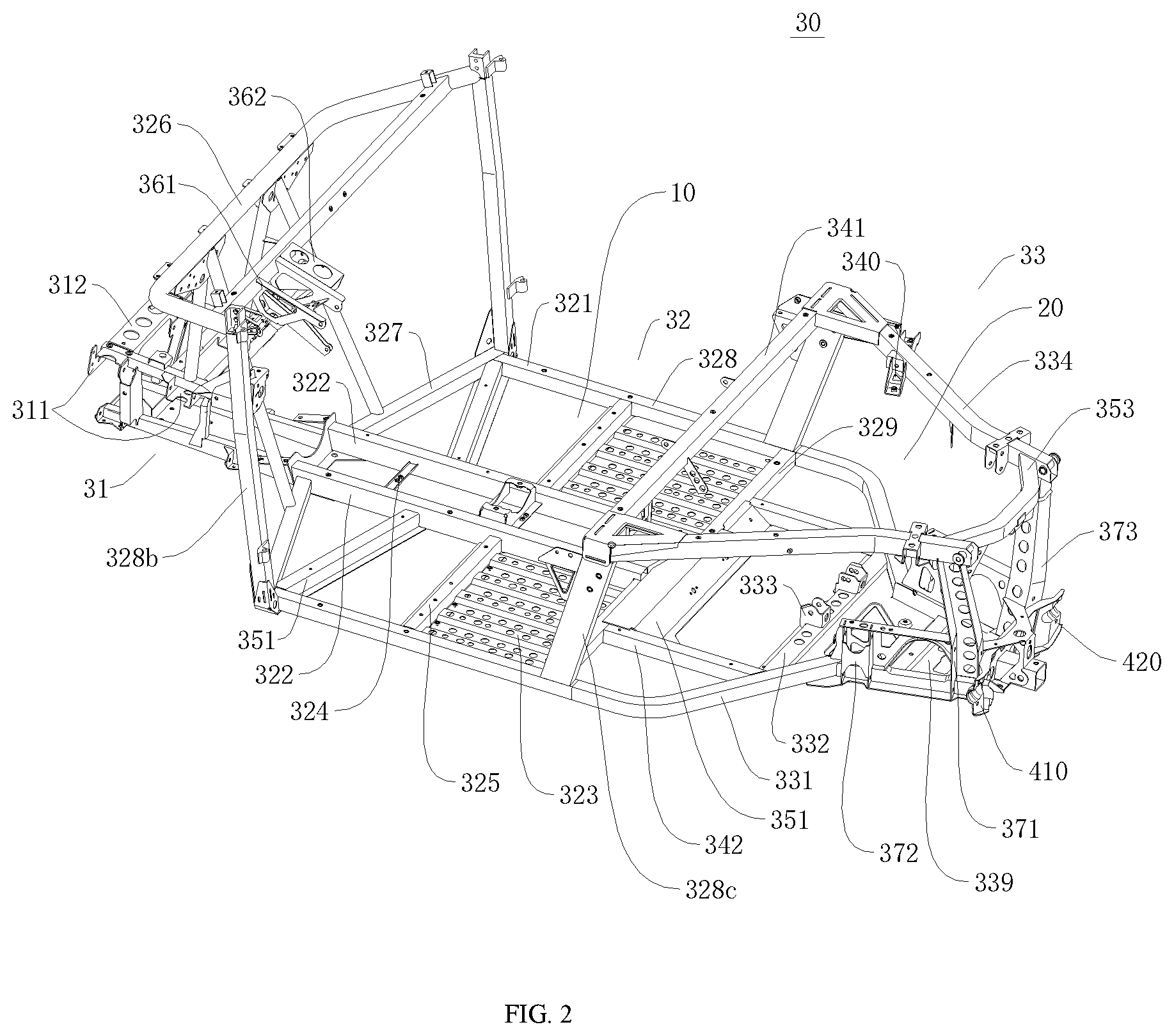 Patent US12103589 Figure 2 – All-terrain vehicle and body thereof