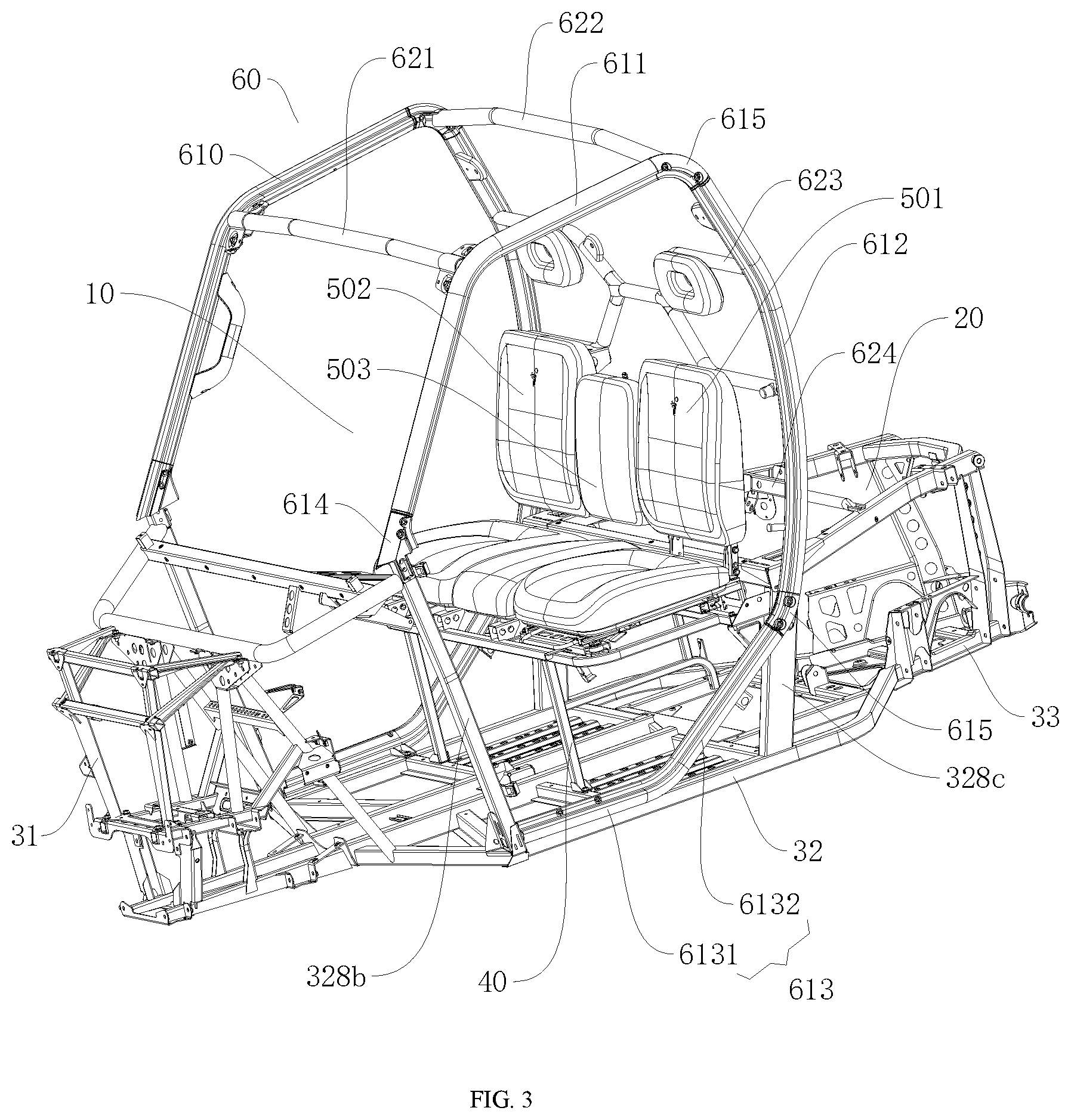 Patent US12103589 Figure 3 – All-terrain vehicle and body thereof