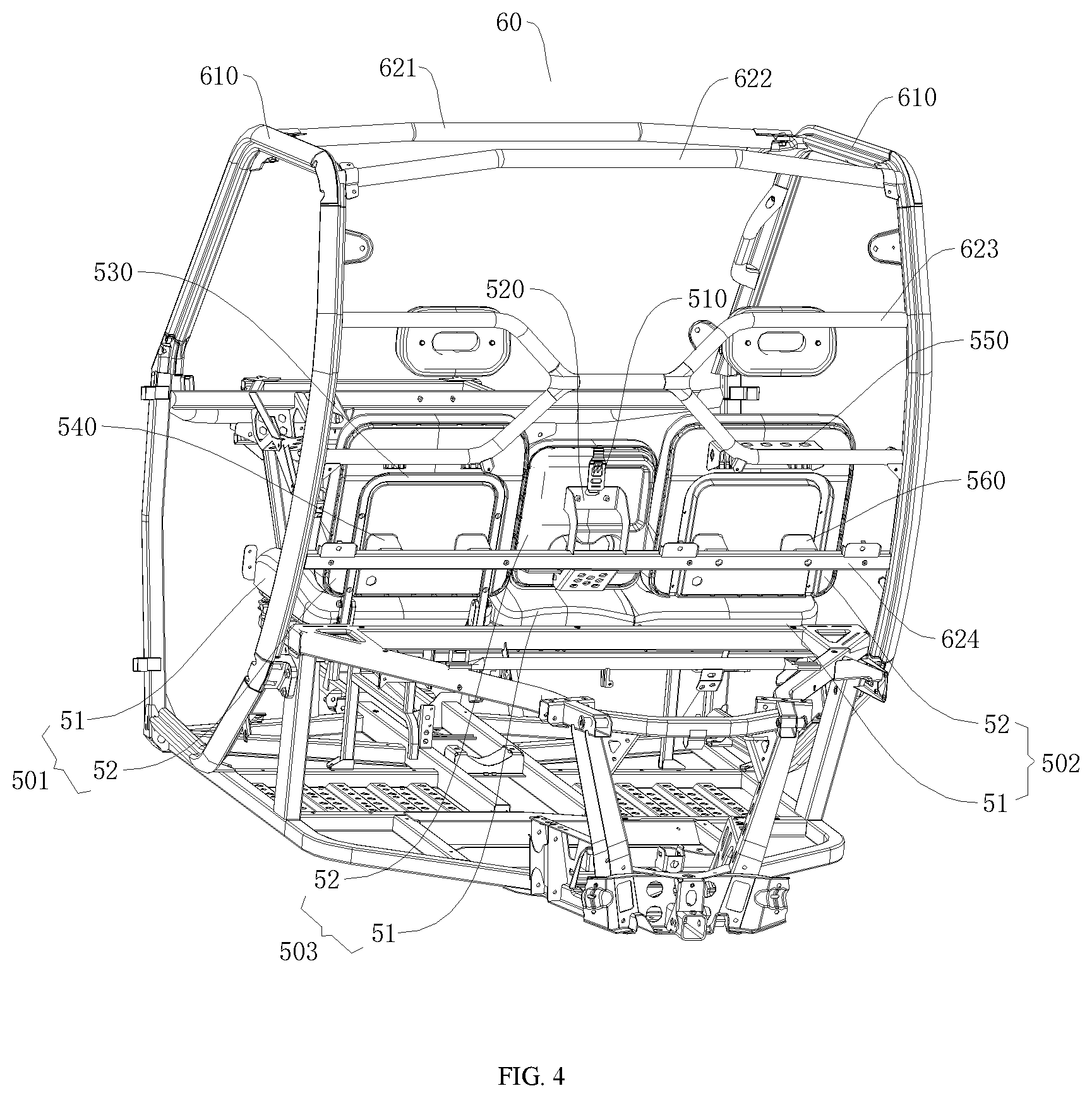 Patent US12103589 Figure 4 – All-terrain vehicle and body thereof