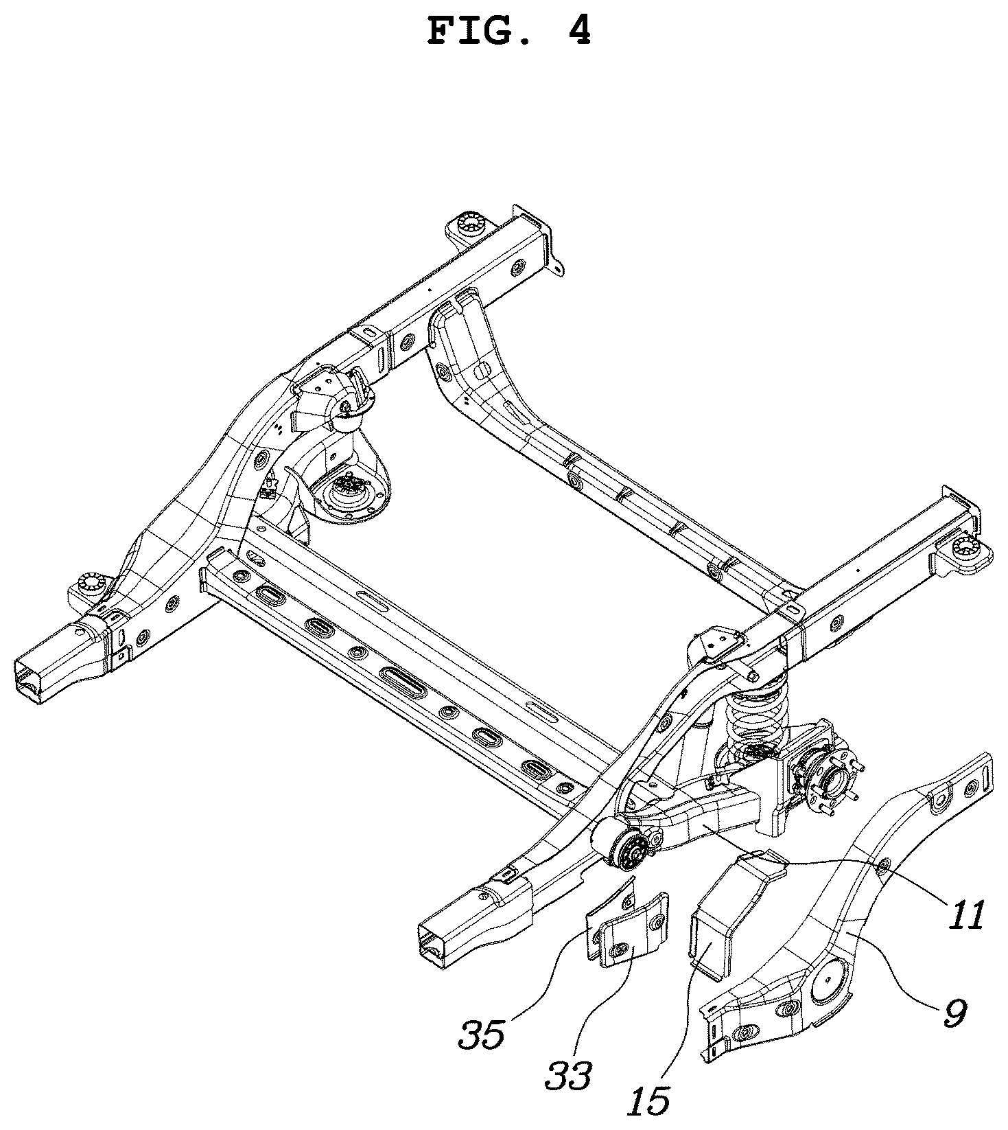 Patent US12103591 Figure 4 – Frame structure for a vehicle