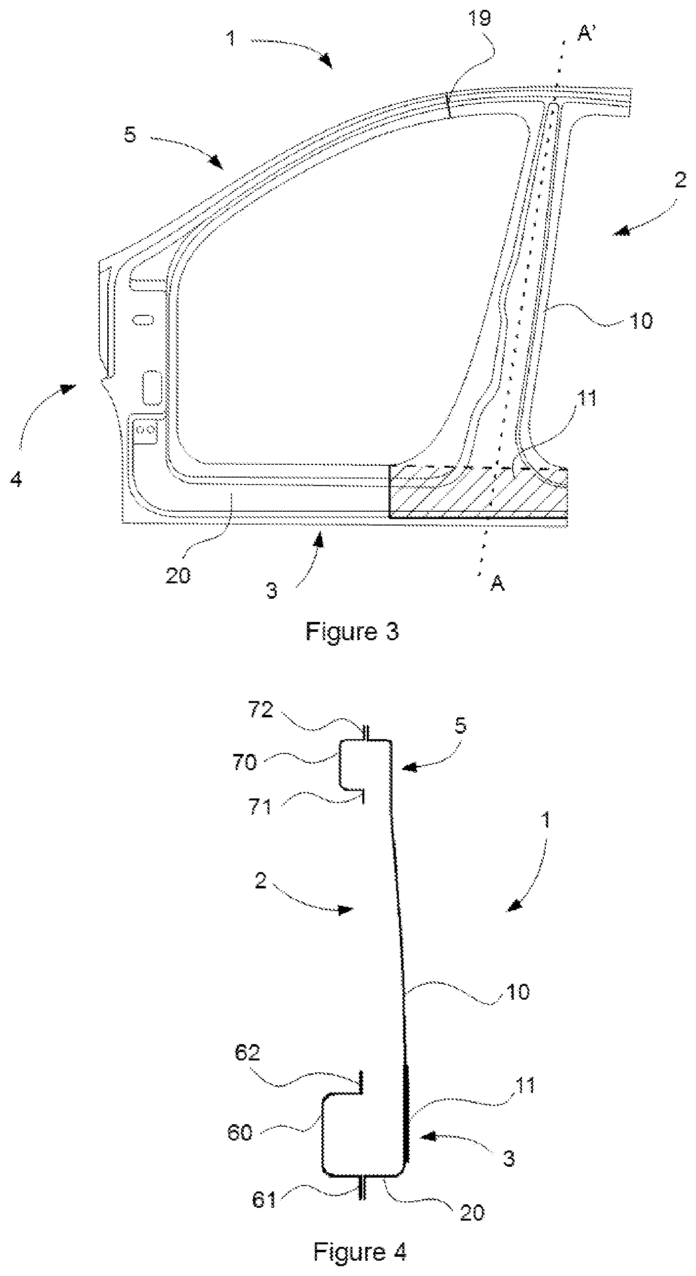Patent US12103592 Figure 2 – Body side structural frame of a vehicle