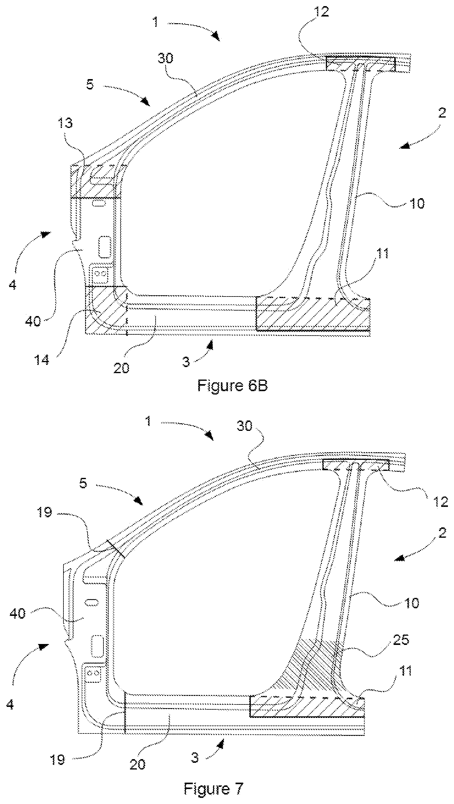 Patent US12103592 Figure 4 – Body side structural frame of a vehicle