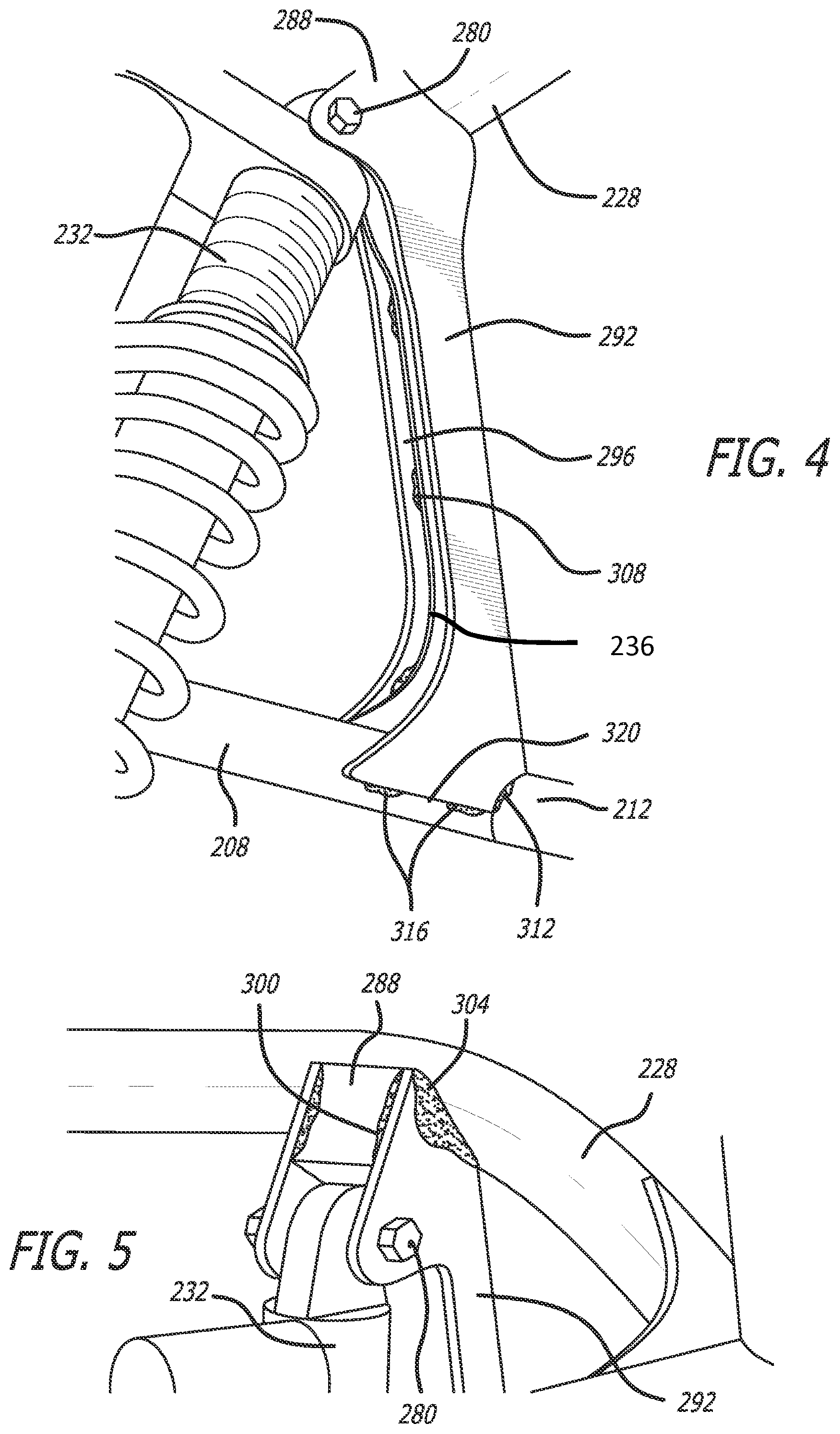 Patent US12103593 Figure 4 – Rear strut gusset plates for reinforcing an off-road chassis