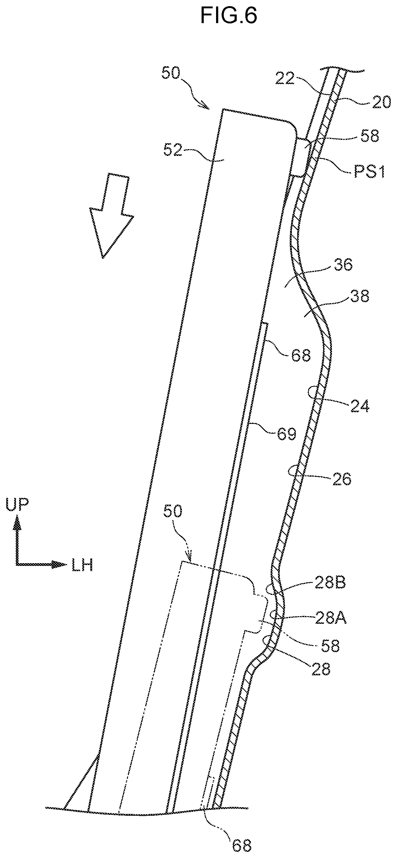 Patent US12103597 Figure 6 – Vehicle-mounted component attachment structure and vehicle-mounted component attachment method