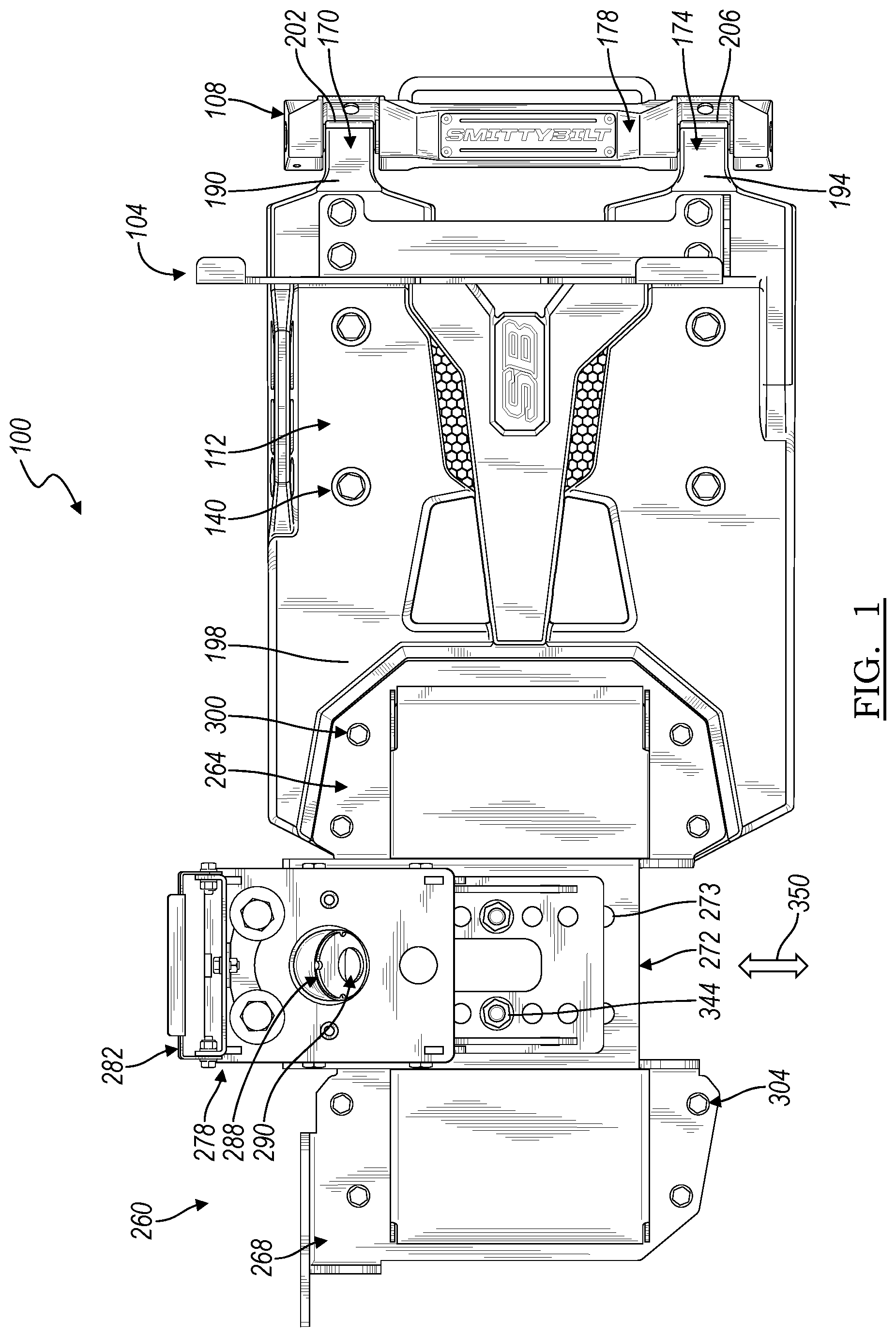 Patent US12103603 Figure 1 – Wheel carrier bracket assembly
