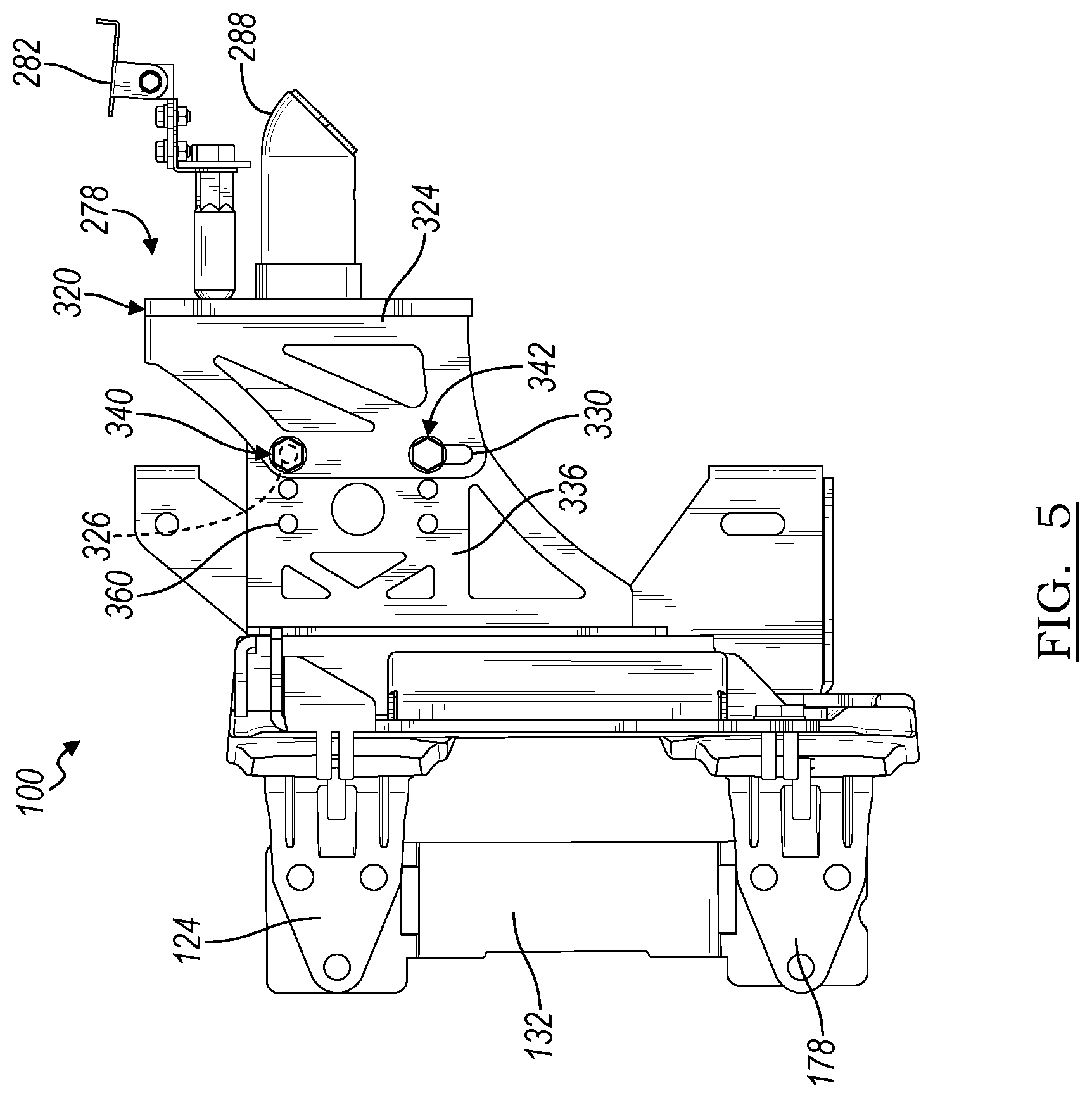 Patent US12103603 Figure 5 – Wheel carrier bracket assembly