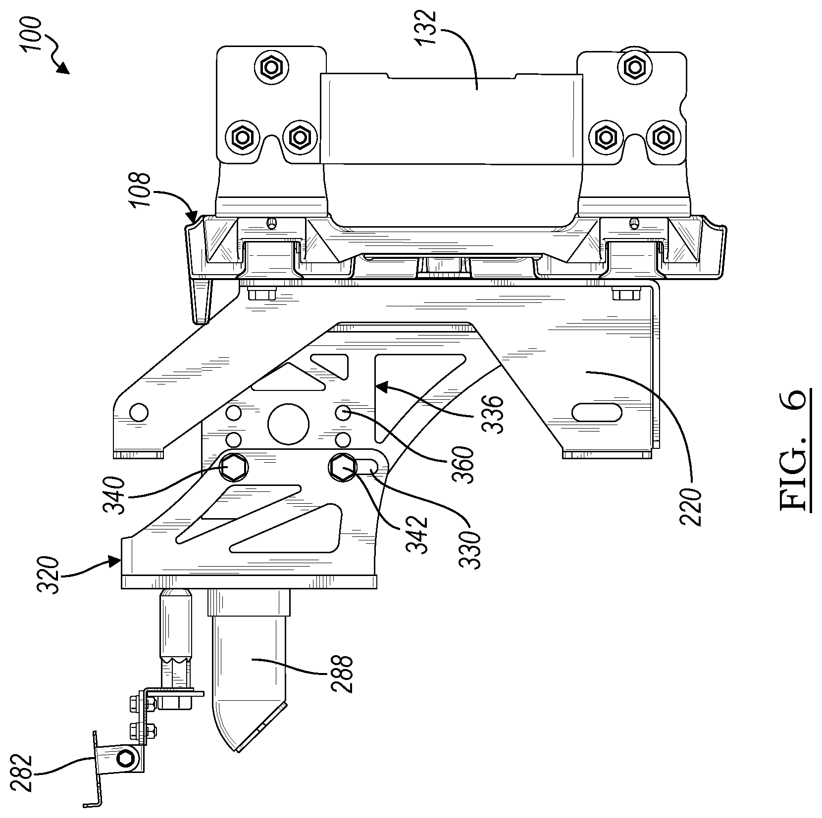 Patent US12103603 Figure 6 – Wheel carrier bracket assembly