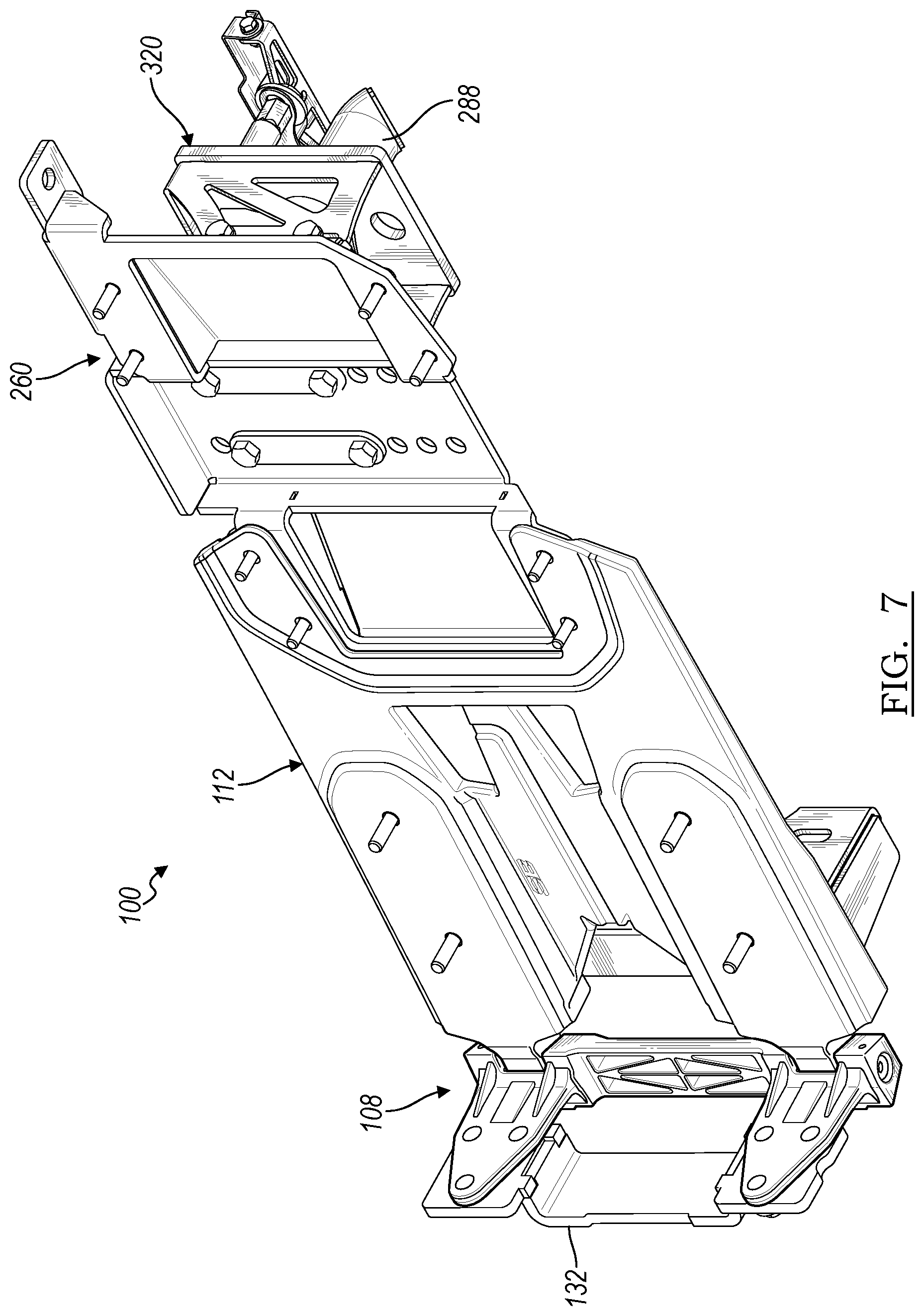 Patent US12103603 Figure 7 – Wheel carrier bracket assembly