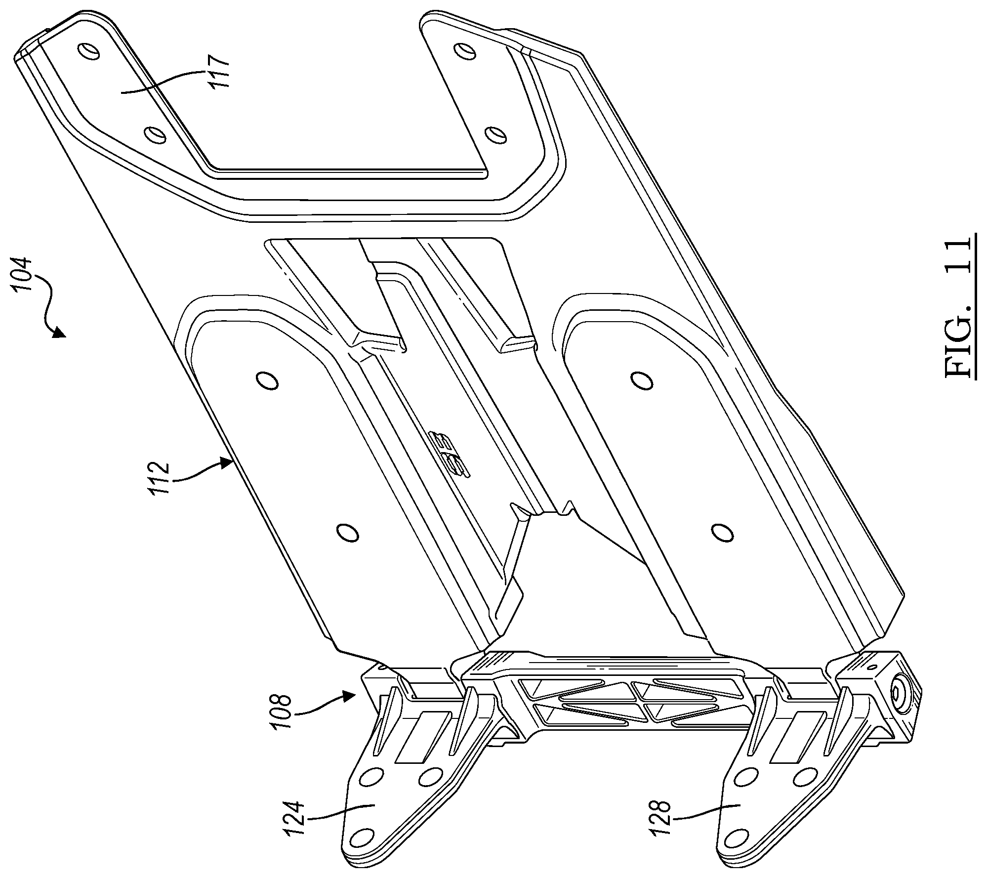 Patent US12103603 Figure 11 – Wheel carrier bracket assembly