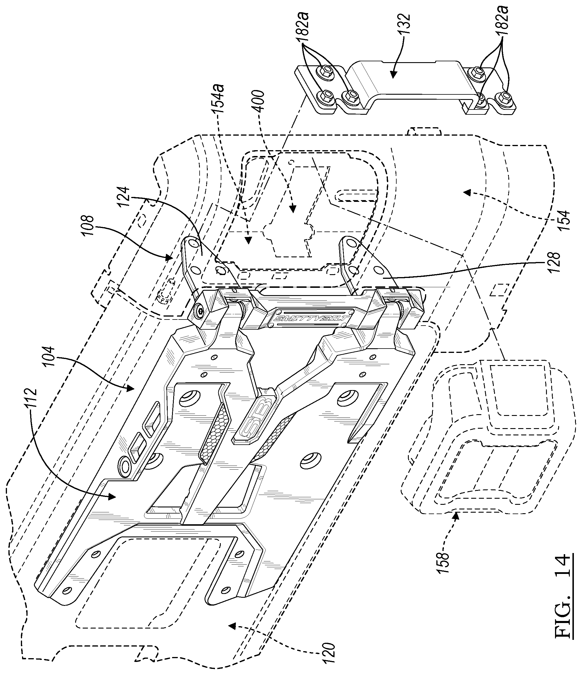 Patent US12103603 Figure 14 – Wheel carrier bracket assembly