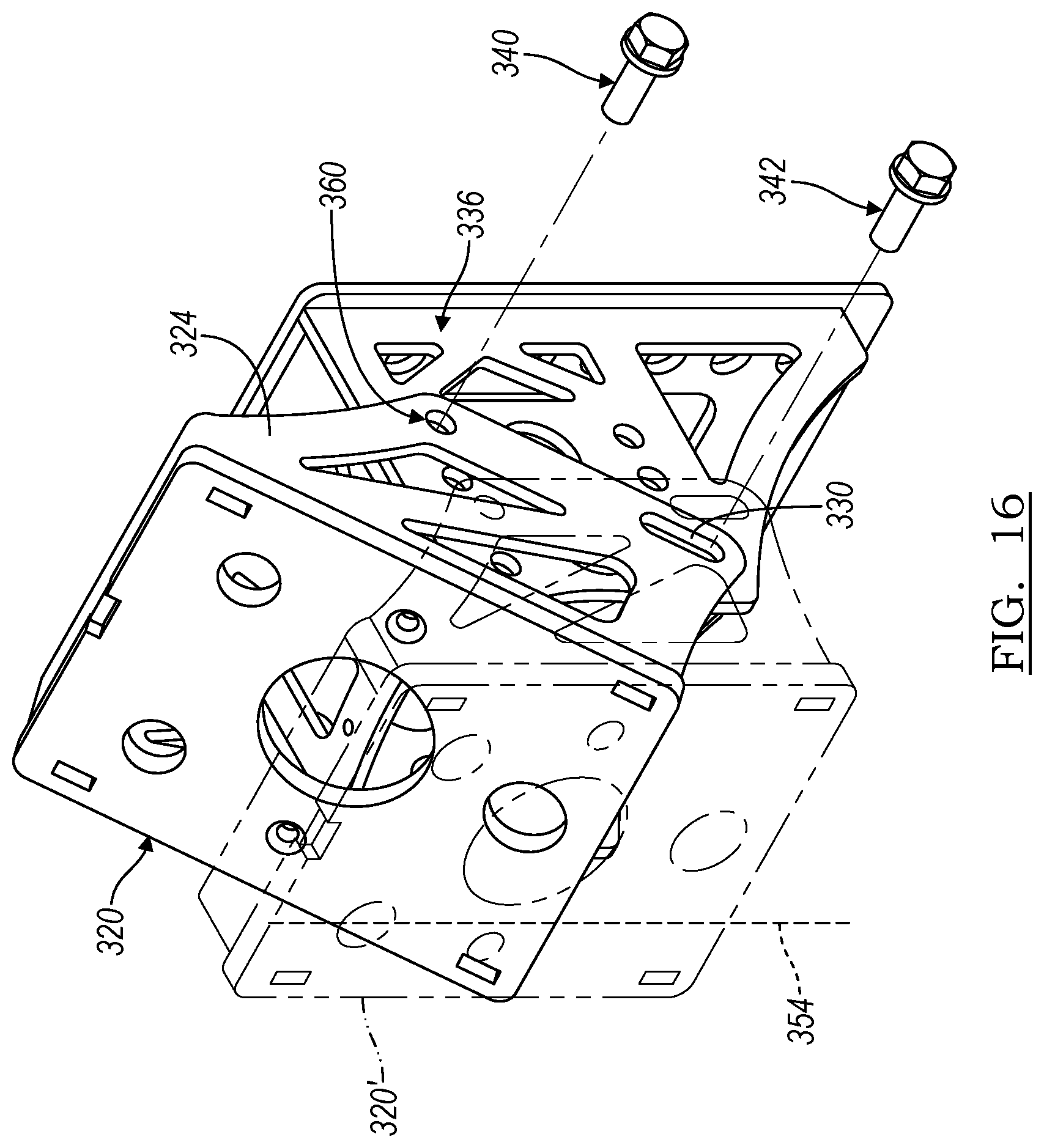 Patent US12103603 Figure 16 – Wheel carrier bracket assembly