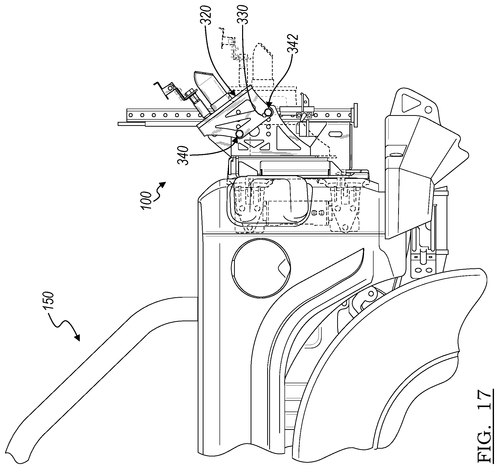 Patent US12103603 Figure 17 – Wheel carrier bracket assembly