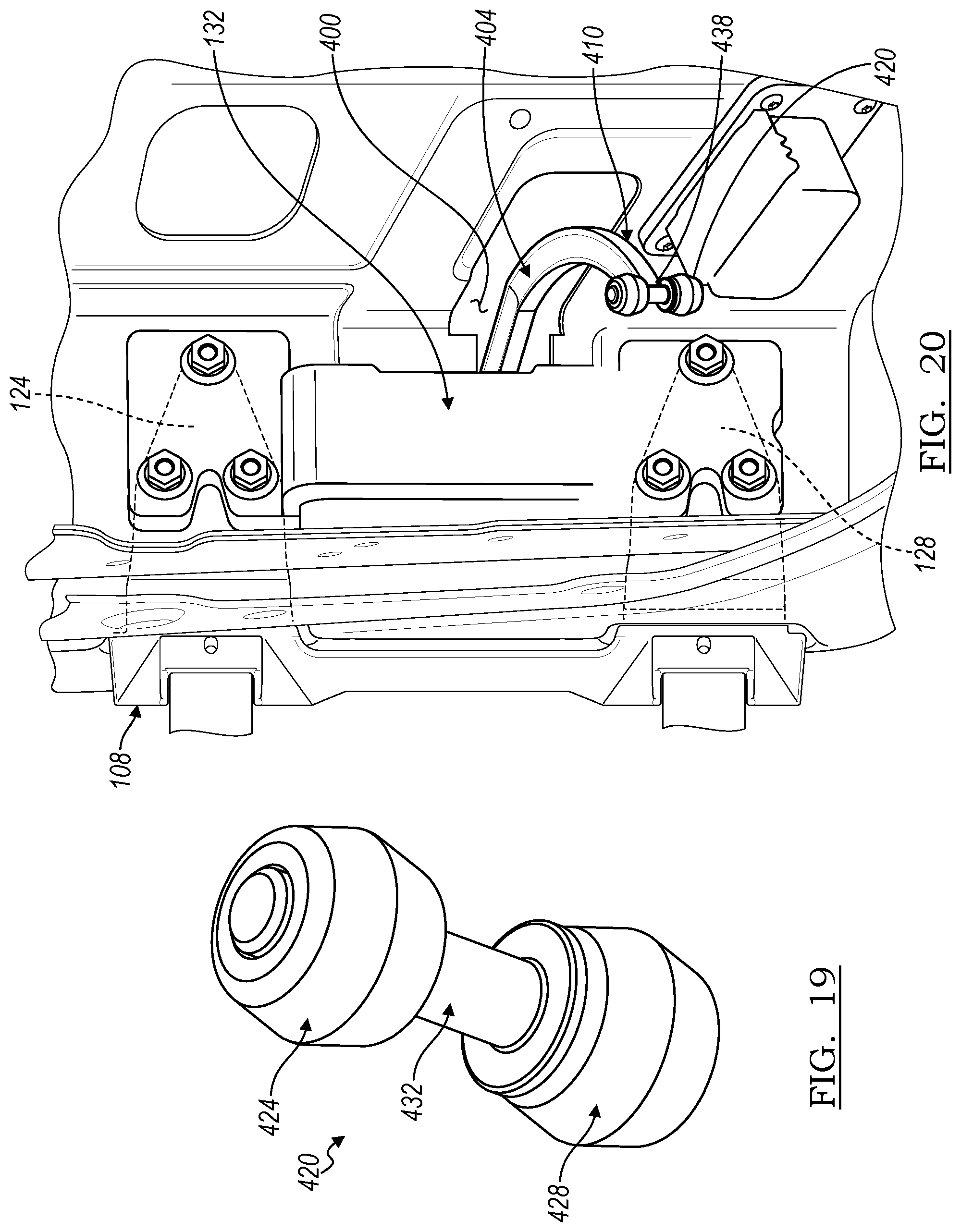 Patent US12103603 Figure 19 – Wheel carrier bracket assembly