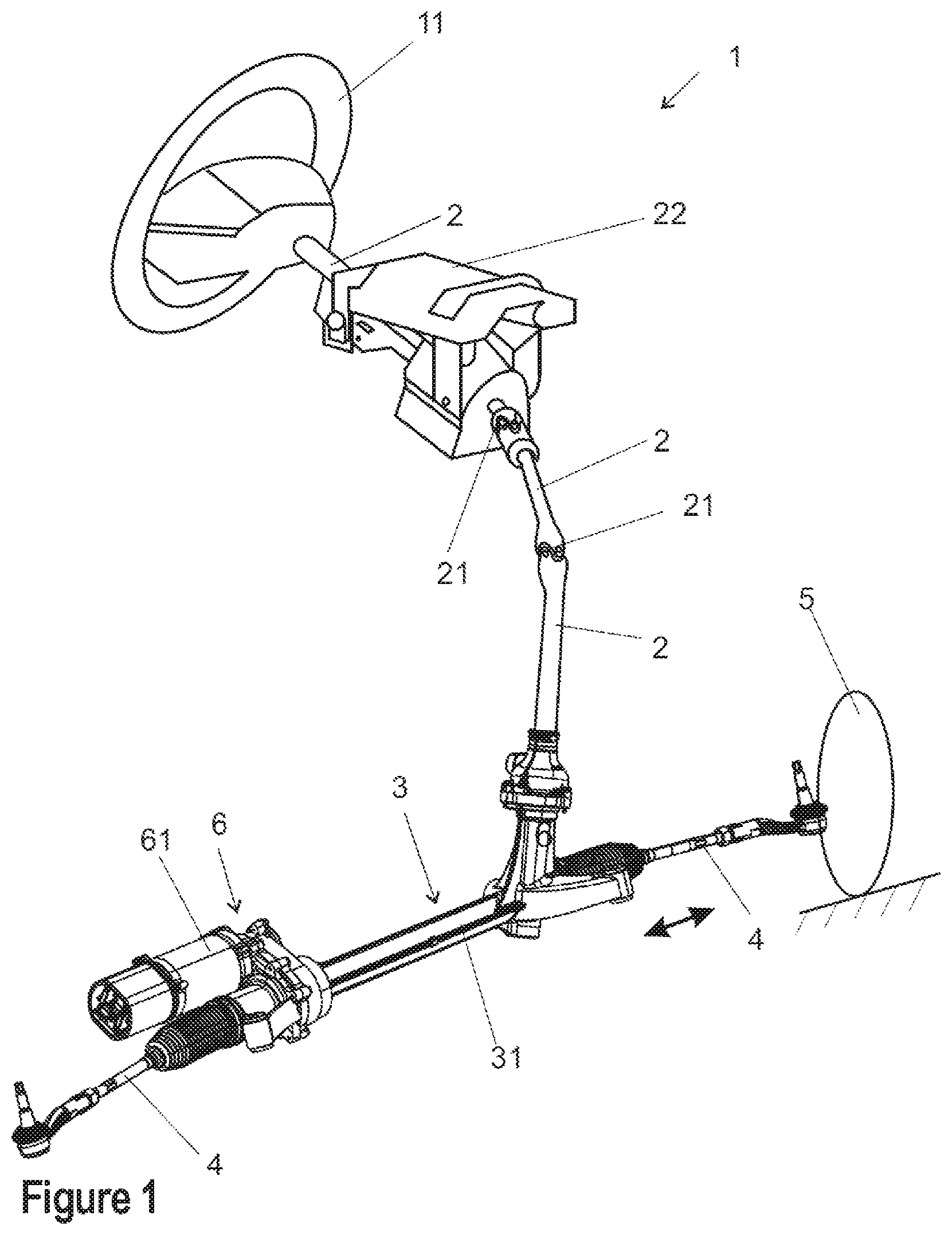 Patent US12103605 Figure 1 – Power assistance drive for a steering column, and steering column for a motor vehicle