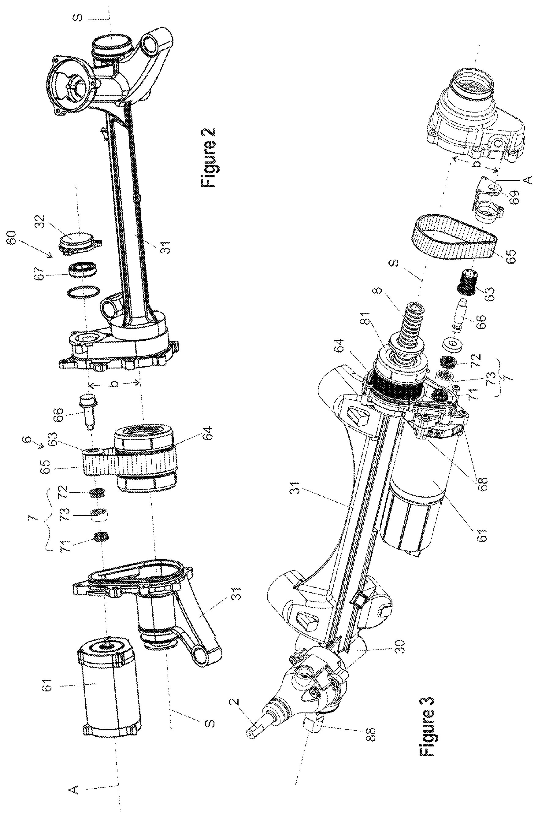 Patent US12103605 Figure 2 – Power assistance drive for a steering column, and steering column for a motor vehicle
