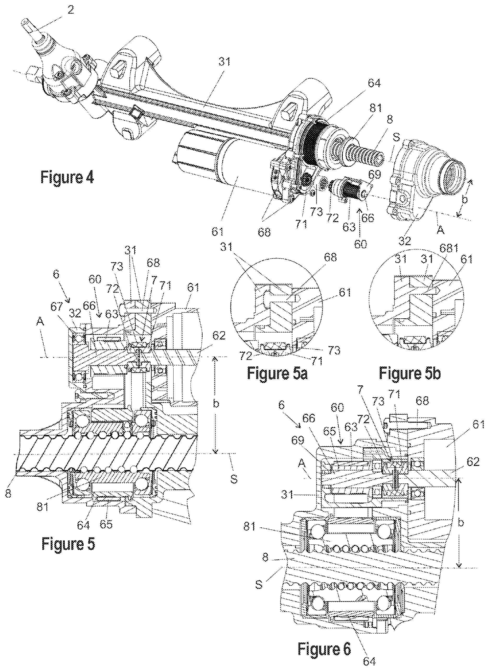 Patent US12103605 Figure 3 – Power assistance drive for a steering column, and steering column for a motor vehicle