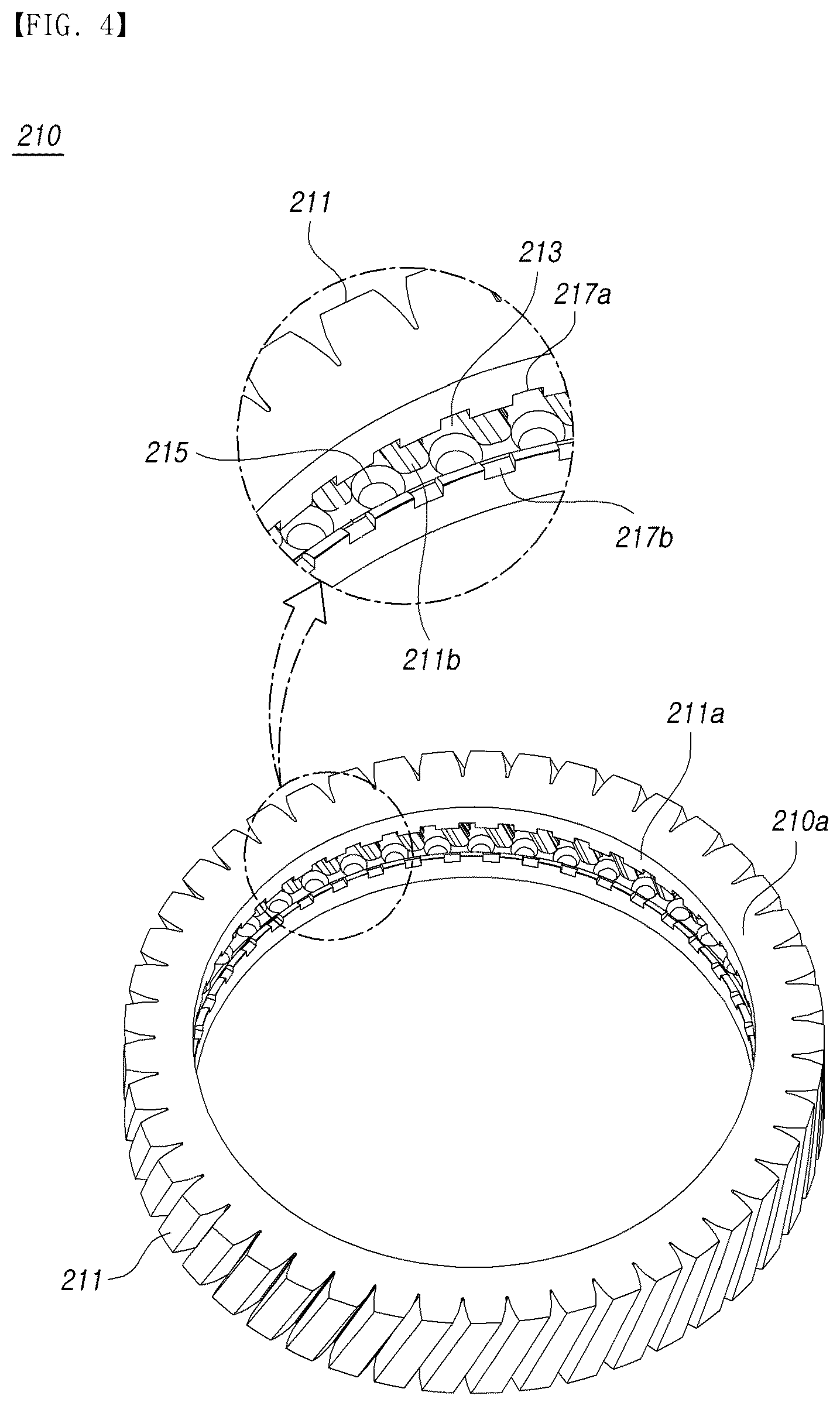 Patent US12103606 Figure 4 – Worm wheel of steering system speed reducer, and manufacturing method therefor