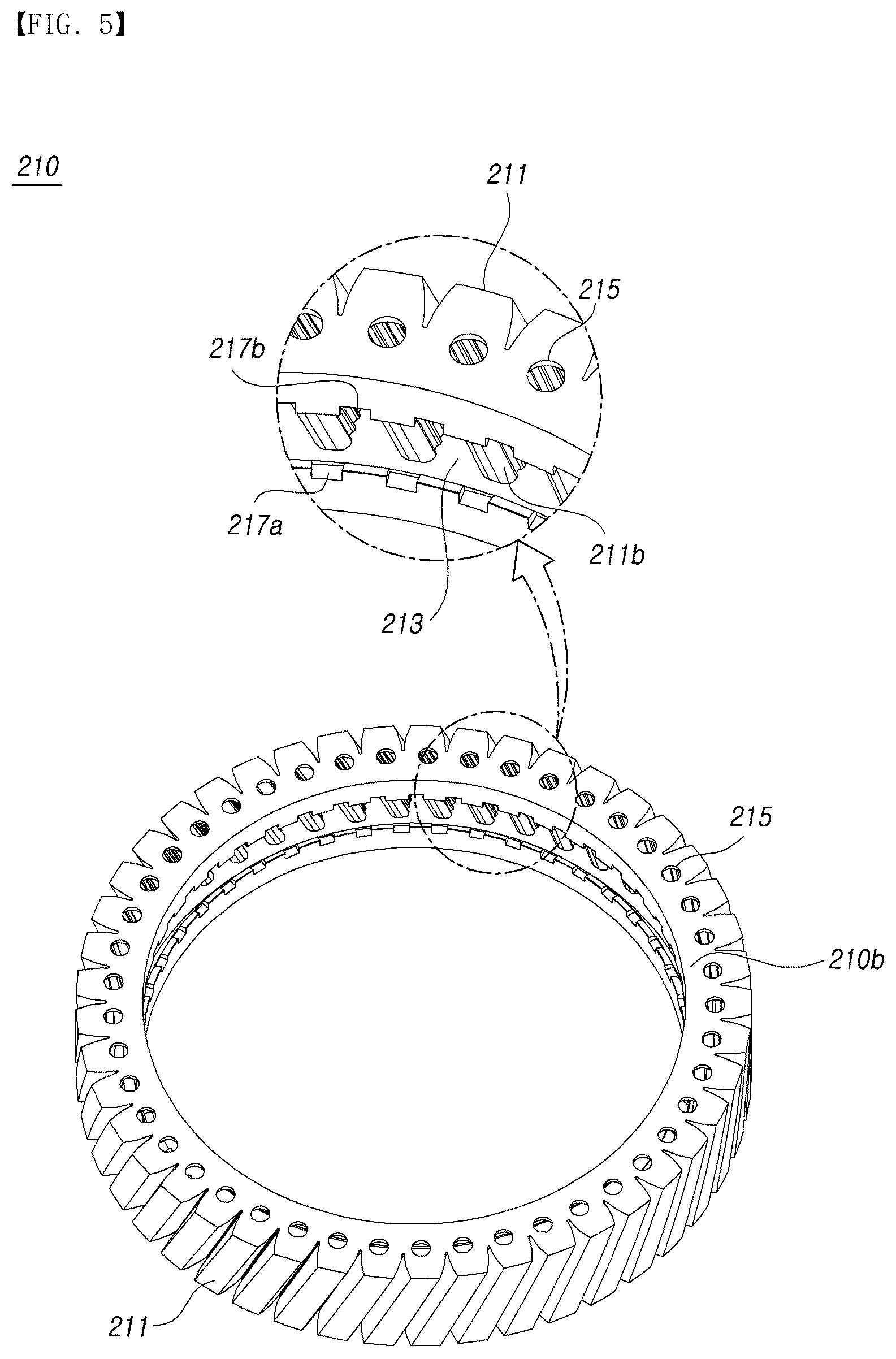 Patent US12103606 Figure 5 – Worm wheel of steering system speed reducer, and manufacturing method therefor
