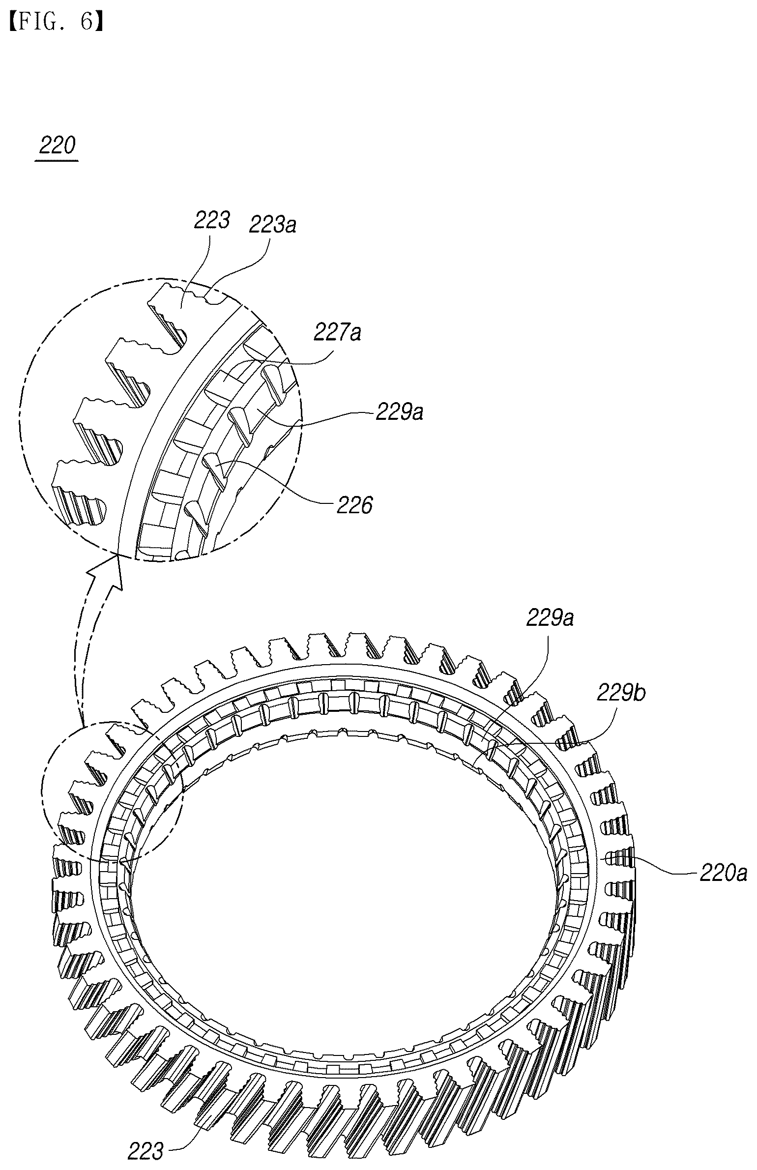 Patent US12103606 Figure 6 – Worm wheel of steering system speed reducer, and manufacturing method therefor
