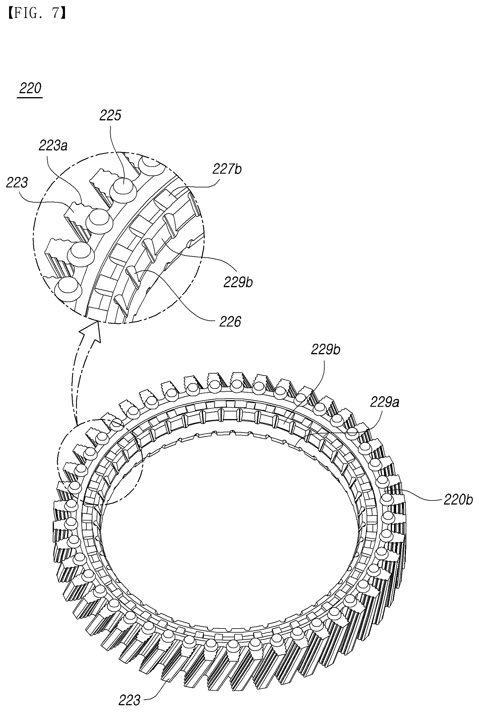 Patent US12103606 Figure 7 – Worm wheel of steering system speed reducer, and manufacturing method therefor