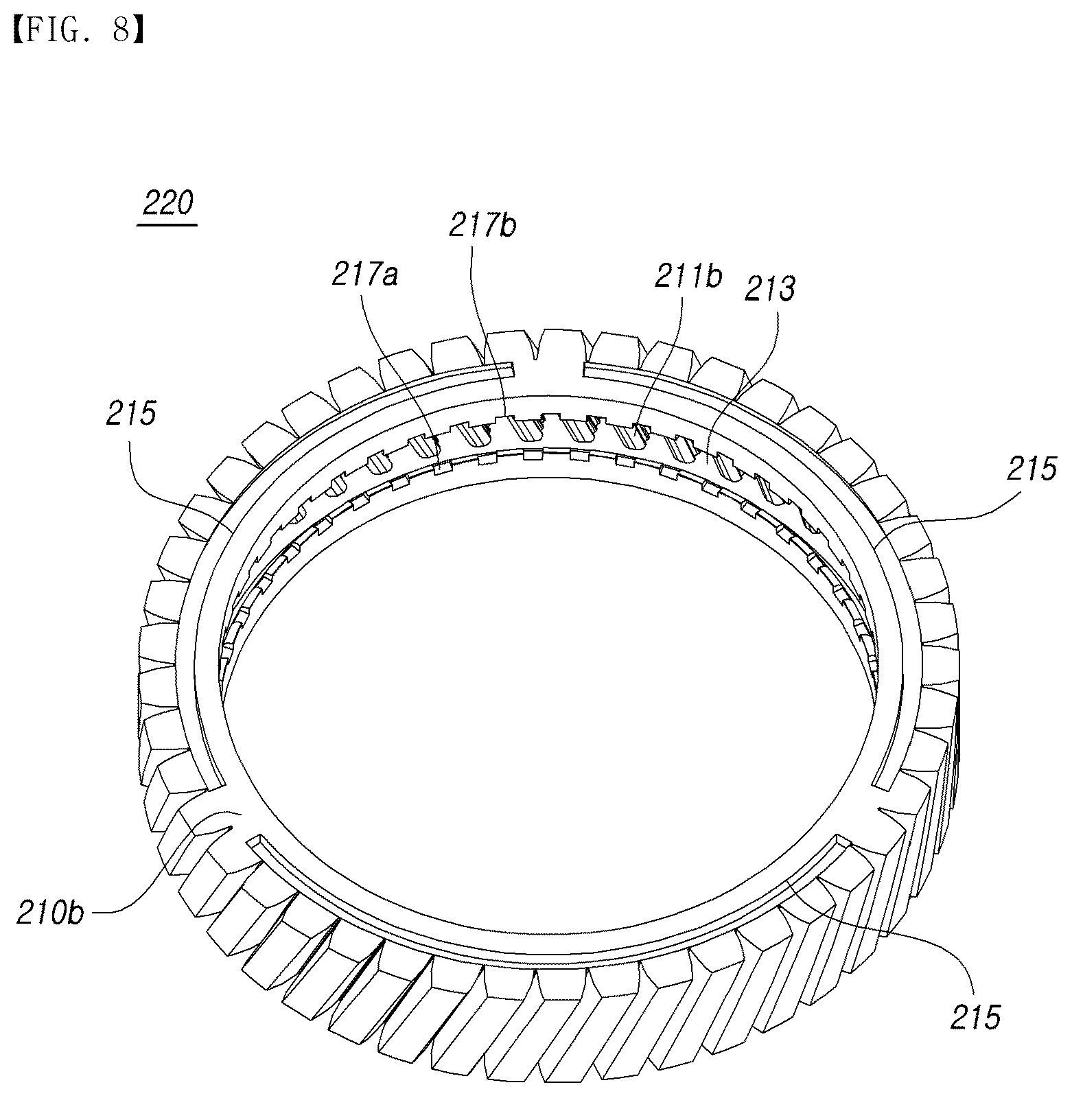 Patent US12103606 Figure 8 – Worm wheel of steering system speed reducer, and manufacturing method therefor