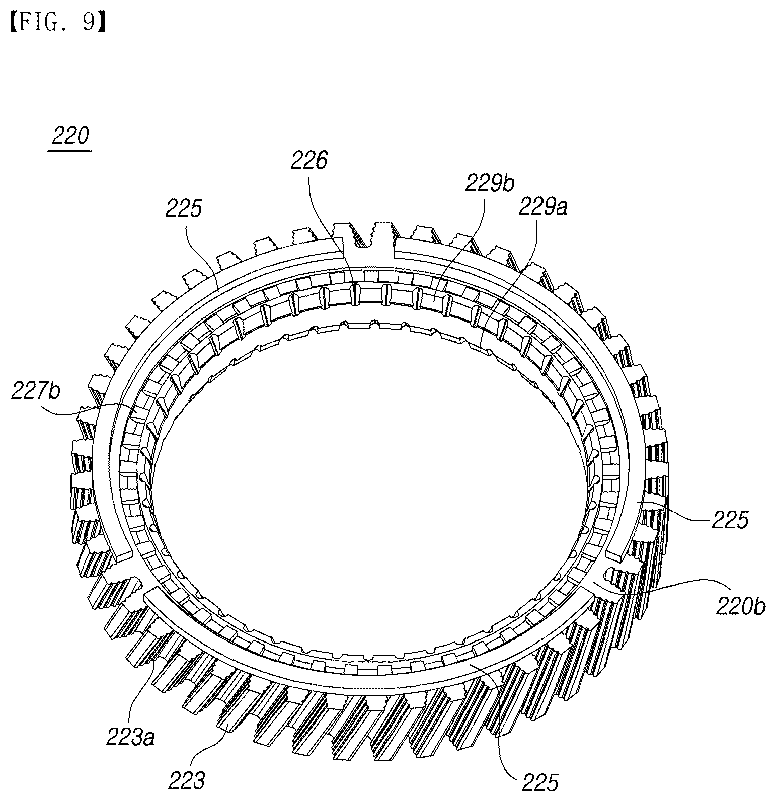 Patent US12103606 Figure 9 – Worm wheel of steering system speed reducer, and manufacturing method therefor