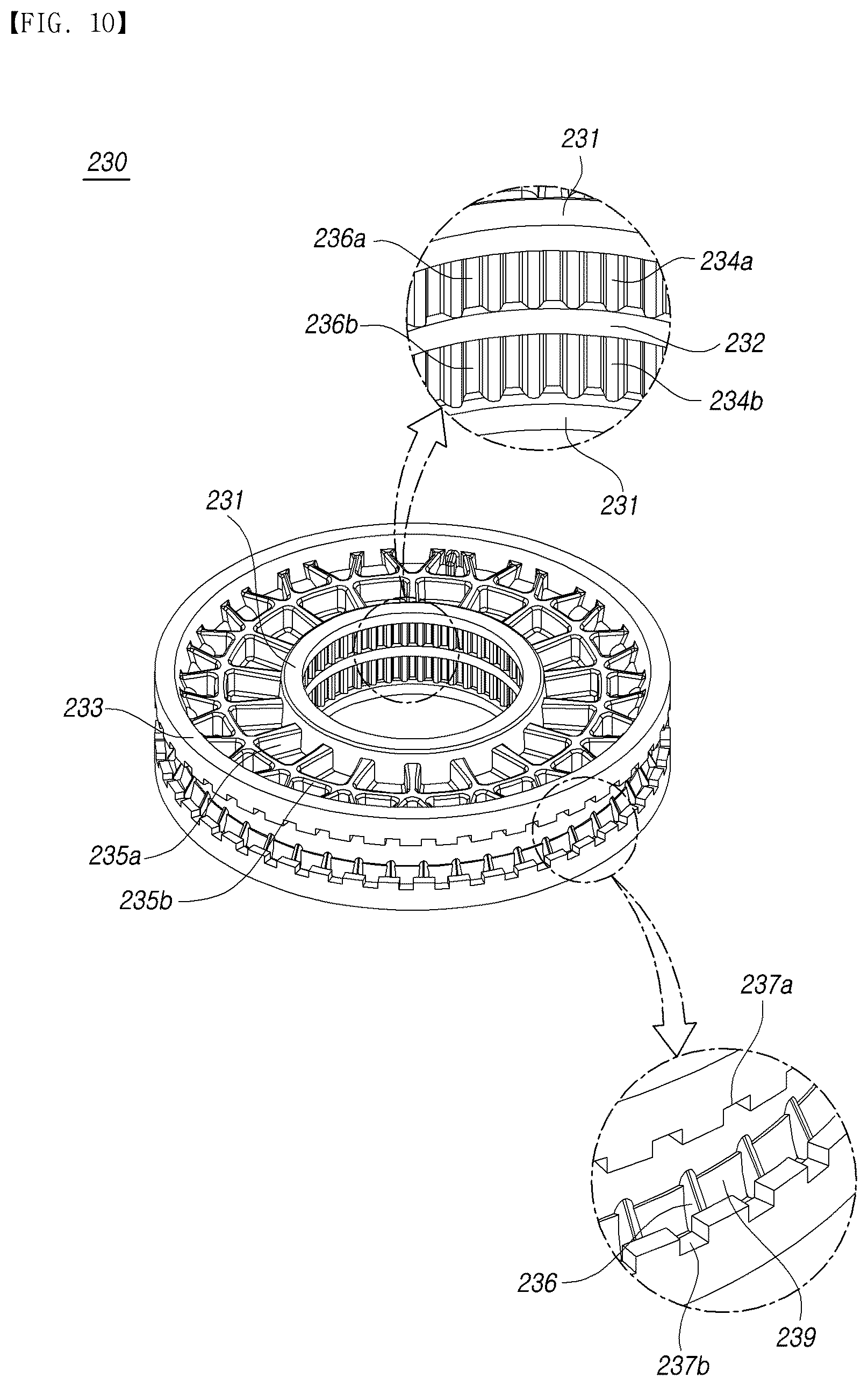 Patent US12103606 Figure 10 – Worm wheel of steering system speed reducer, and manufacturing method therefor
