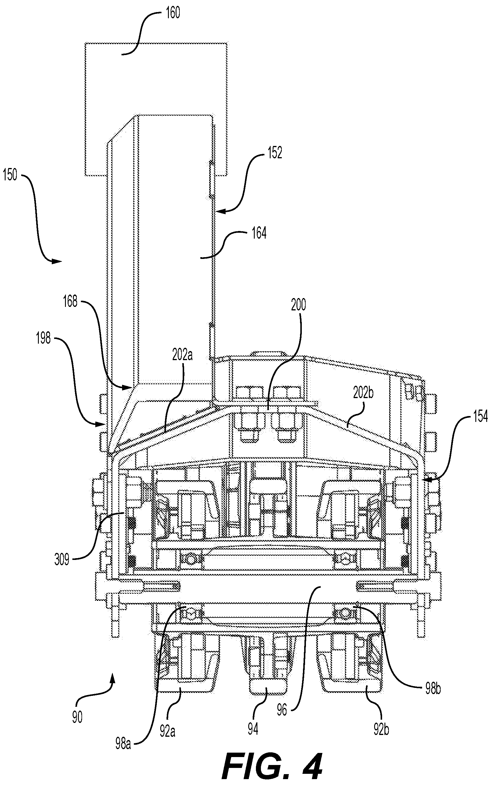 Patent US12103610 Figure 5 – Modular frame, track frame having a modular frame, vehicle having track systems, track system kit, tensioner and track system having a tensioner