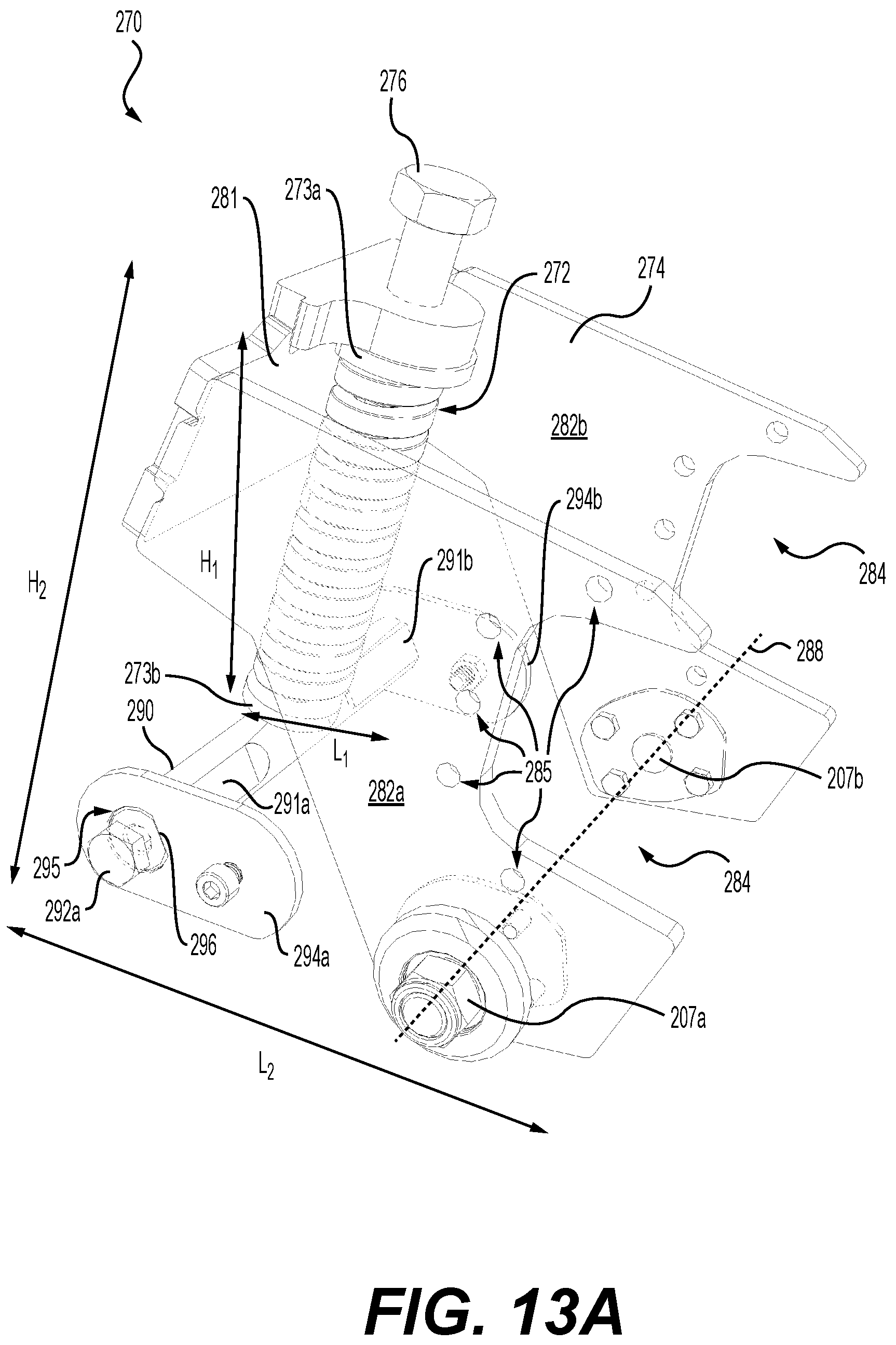 Patent US12103610 Figure 15 – Modular frame, track frame having a modular frame, vehicle having track systems, track system kit, tensioner and track system having a tensioner