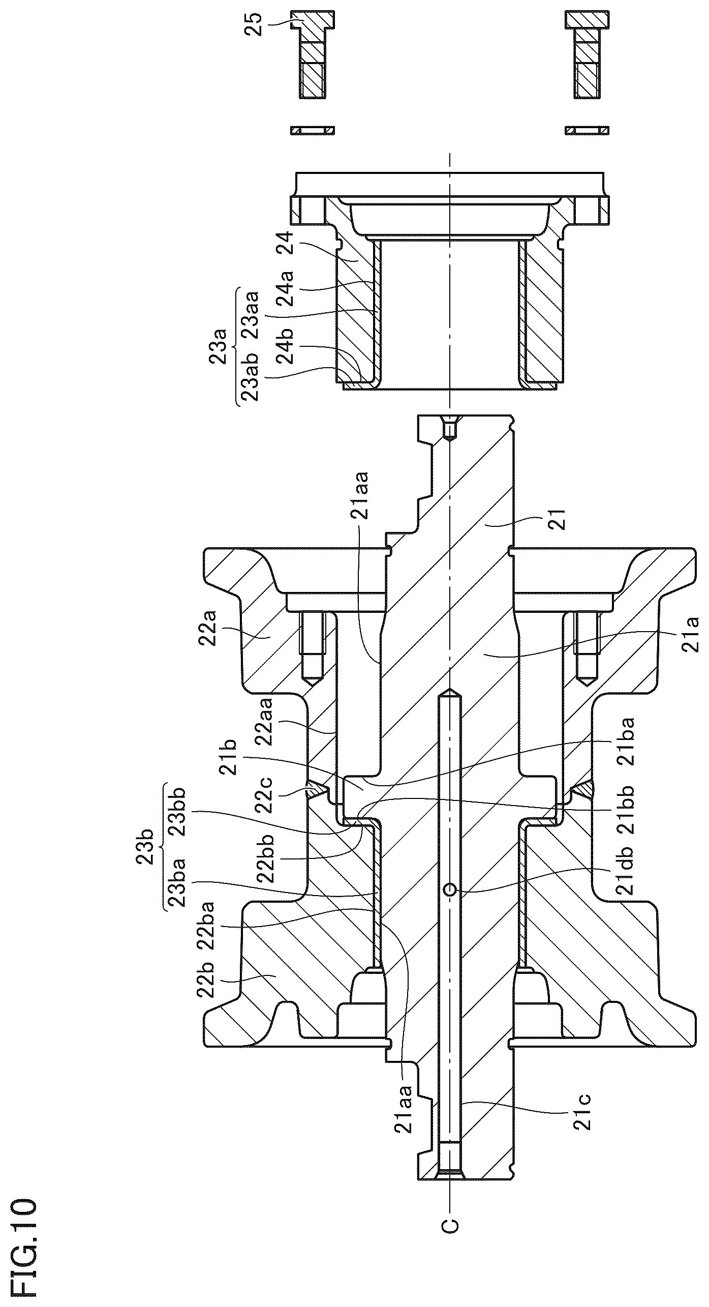 Patent US12103612 Figure 10 – Roller unit of crawler travel unit, crawler travel unit, and work machine