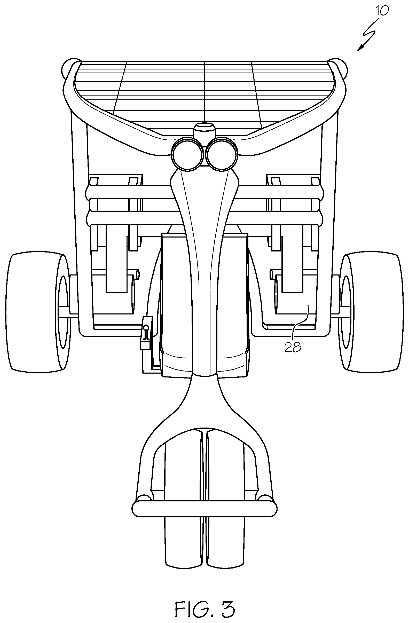 Patent US12103619 Figure 3 – Electric vehicle with movable operator's chair