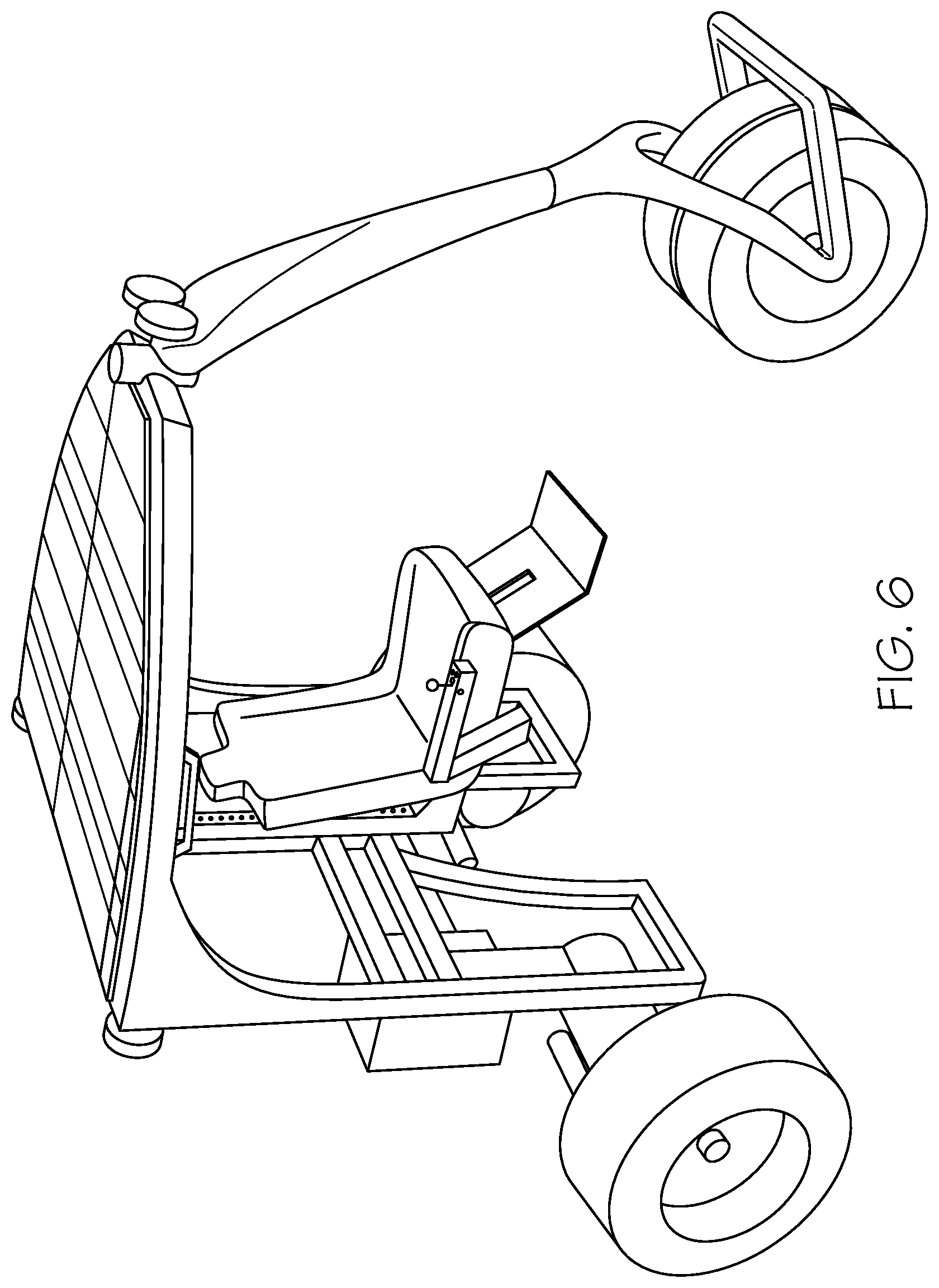 Patent US12103619 Figure 6 – Electric vehicle with movable operator's chair