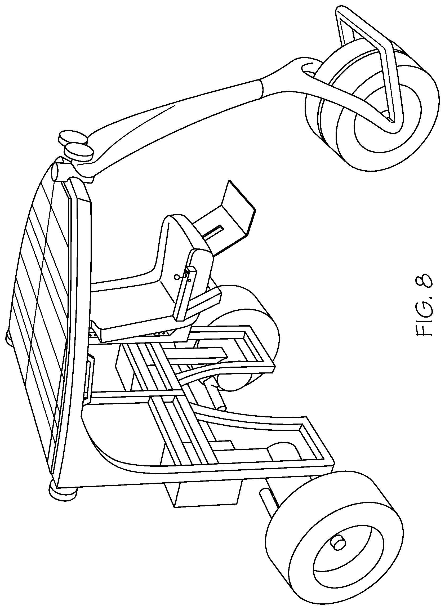 Patent US12103619 Figure 8 – Electric vehicle with movable operator's chair