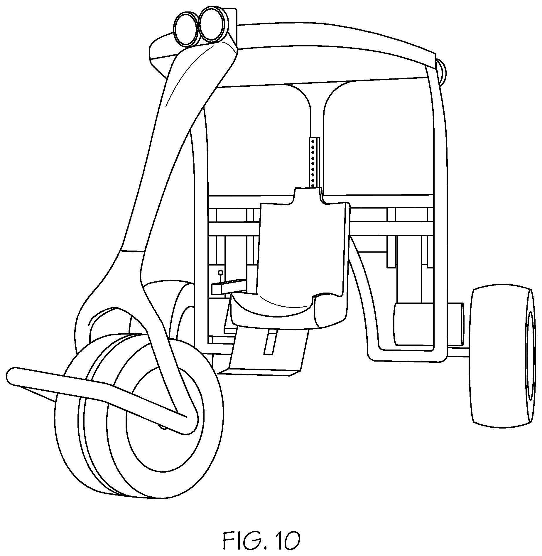 Patent US12103619 Figure 10 – Electric vehicle with movable operator's chair