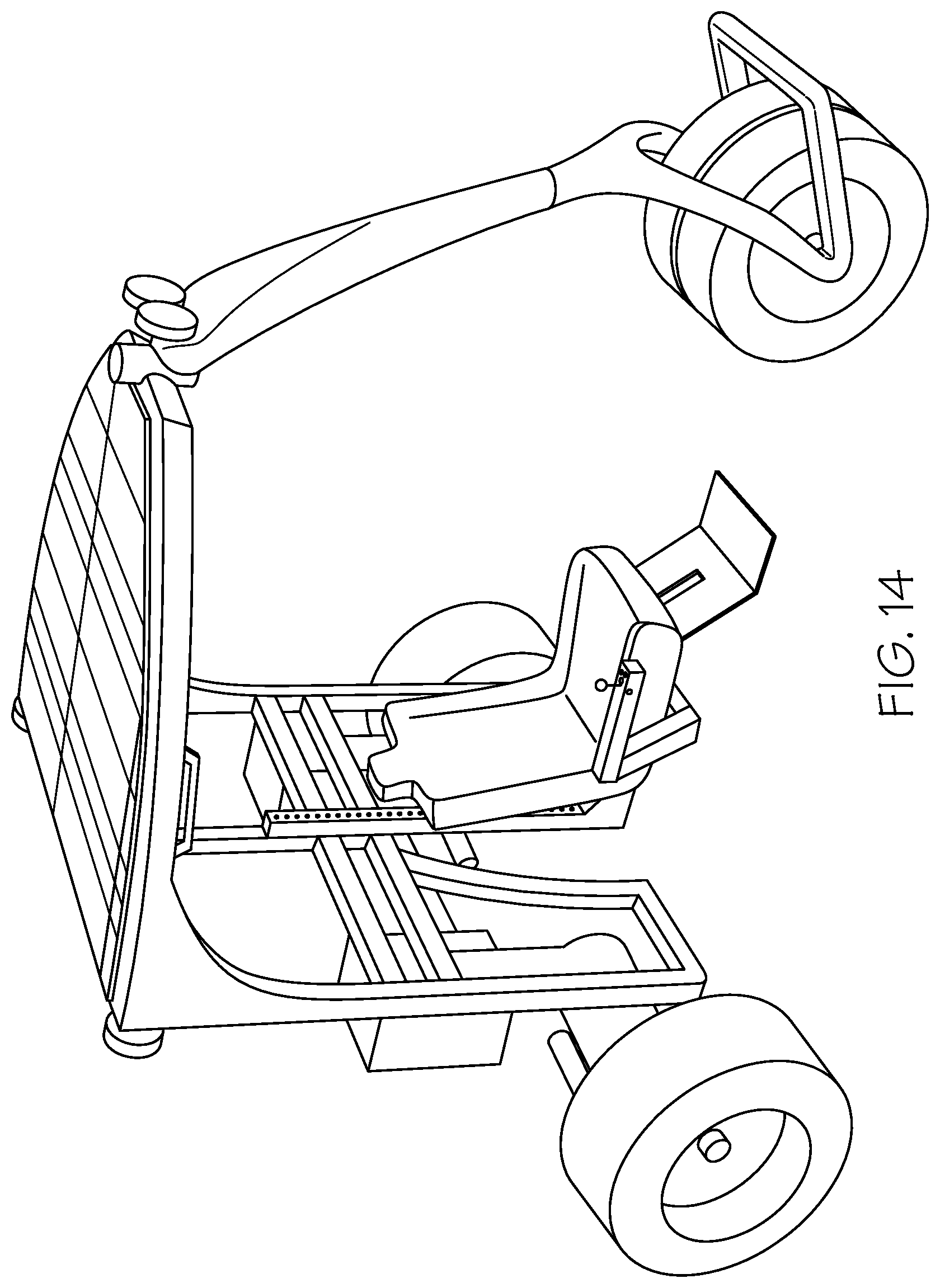 Patent US12103619 Figure 14 – Electric vehicle with movable operator's chair