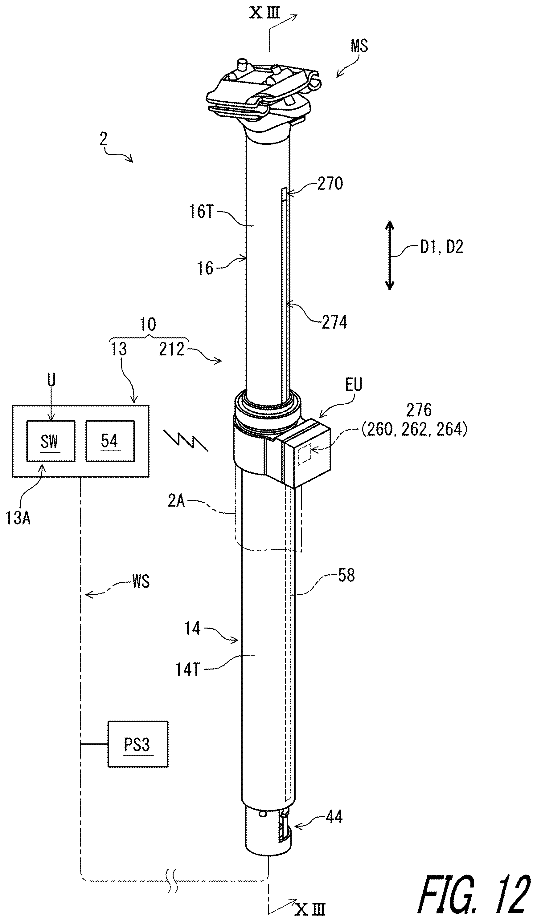 Patent US12103624 Figure 12 – Rider-posture changing device and control system of human-powered vehicle