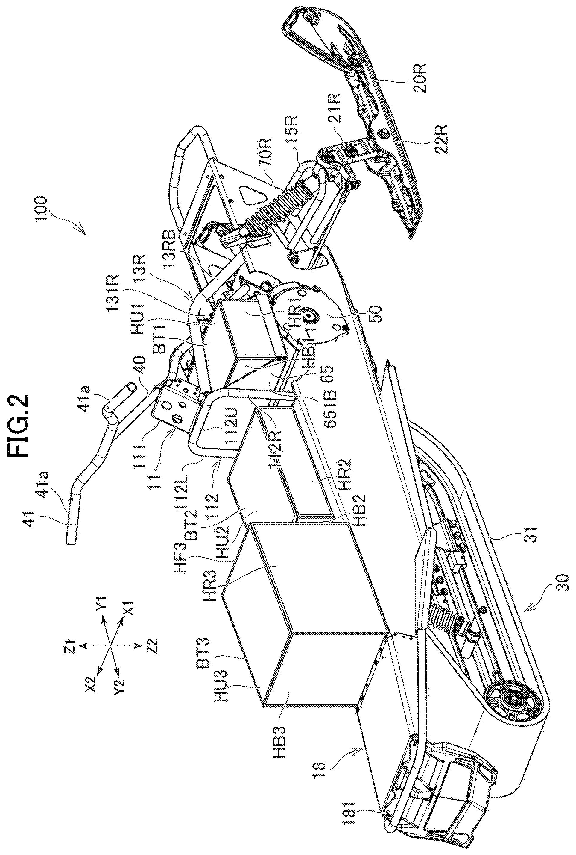 Patent US12103636 Figure 2 – Electric snowmobile