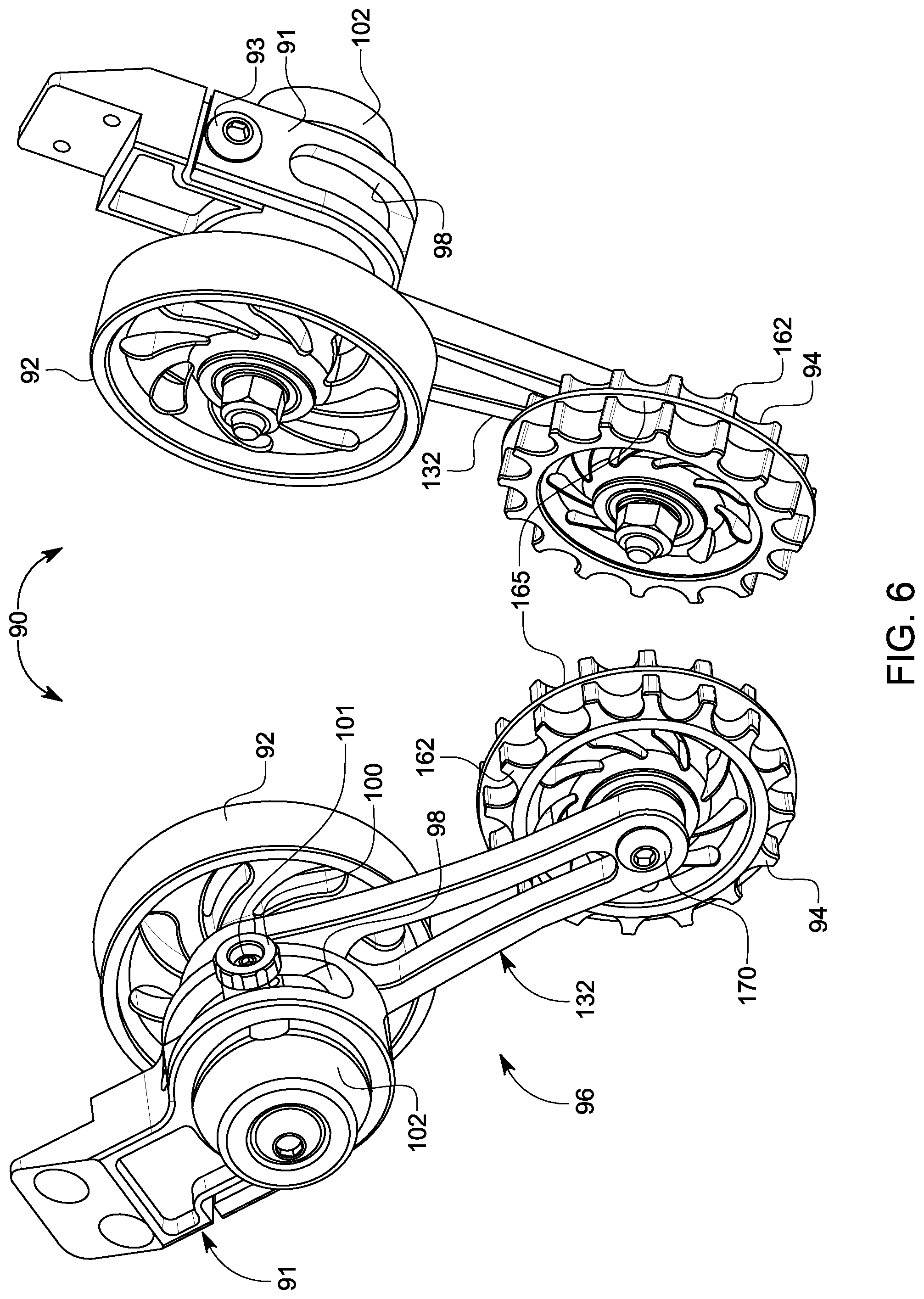 Patent US12103641 Figure 6 – Bicycle belt or chain tensioner and internally geared hub conversion kit