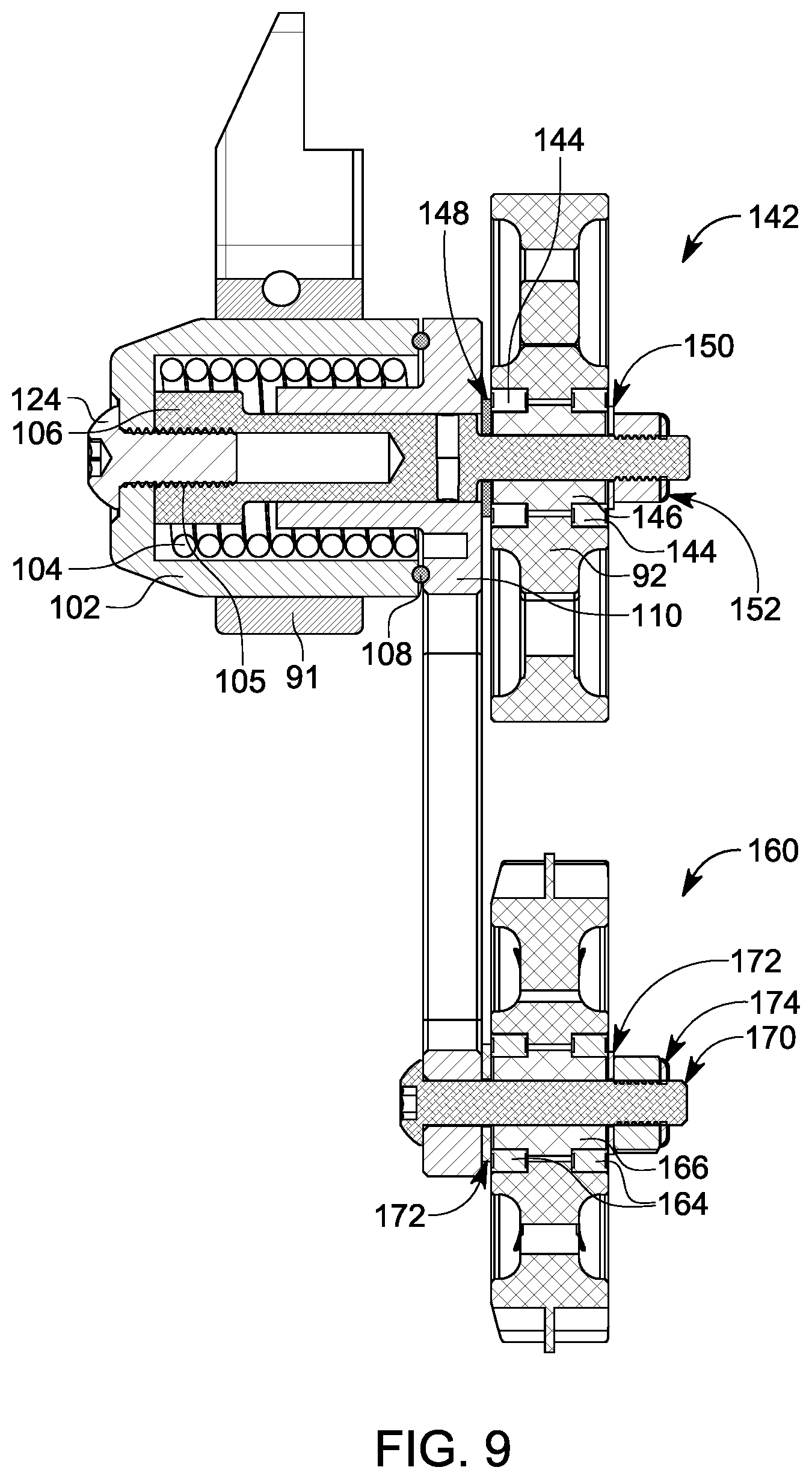 Patent US12103641 Figure 9 – Bicycle belt or chain tensioner and internally geared hub conversion kit