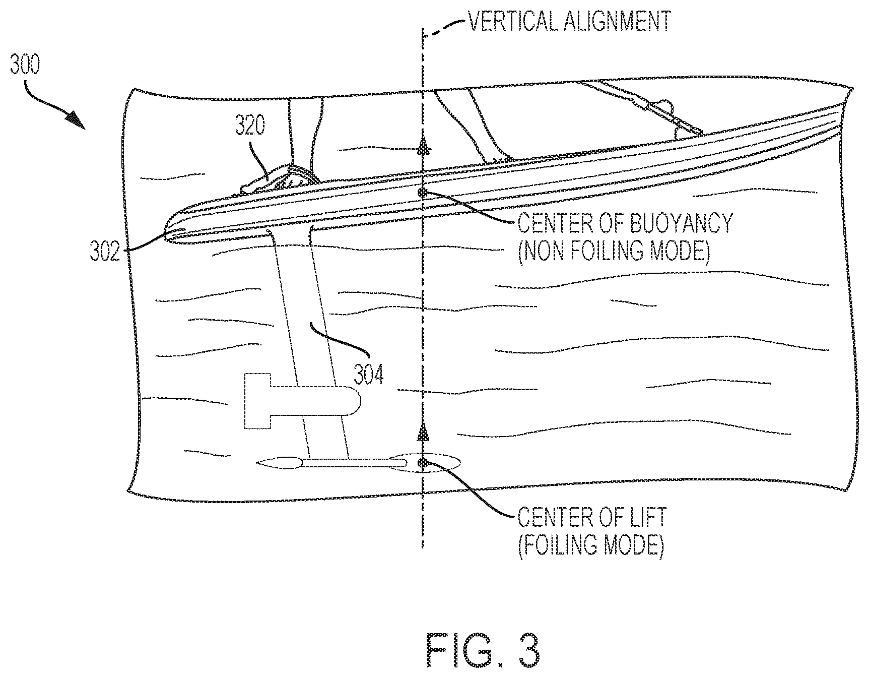 Patent US12103643 Figure 3 – Watercraft device with hydrofoil and electric propeller system